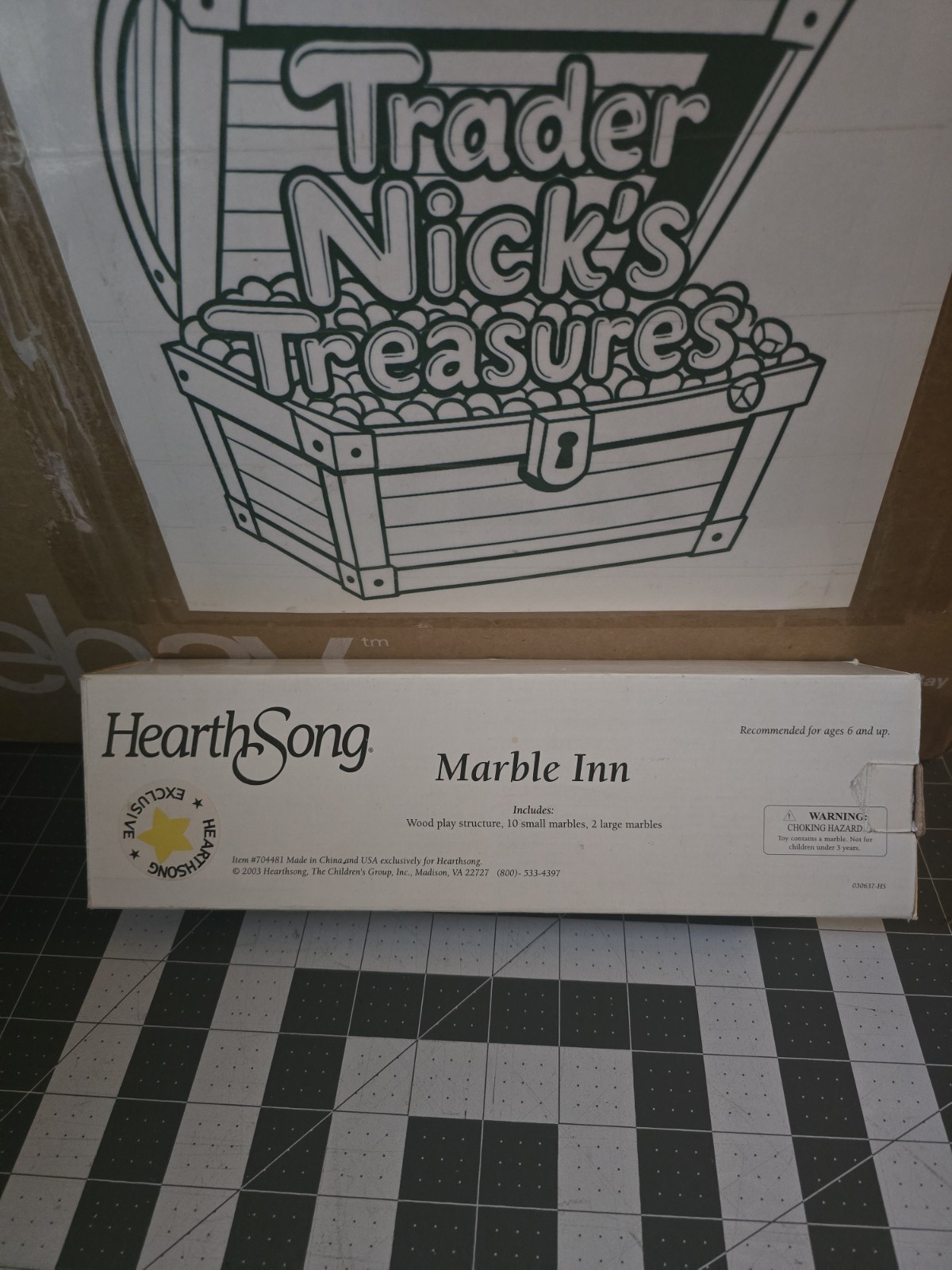 Vintage HearthSong Marble Inn Marble Shooting Game Wooden RARE HTF with Box 