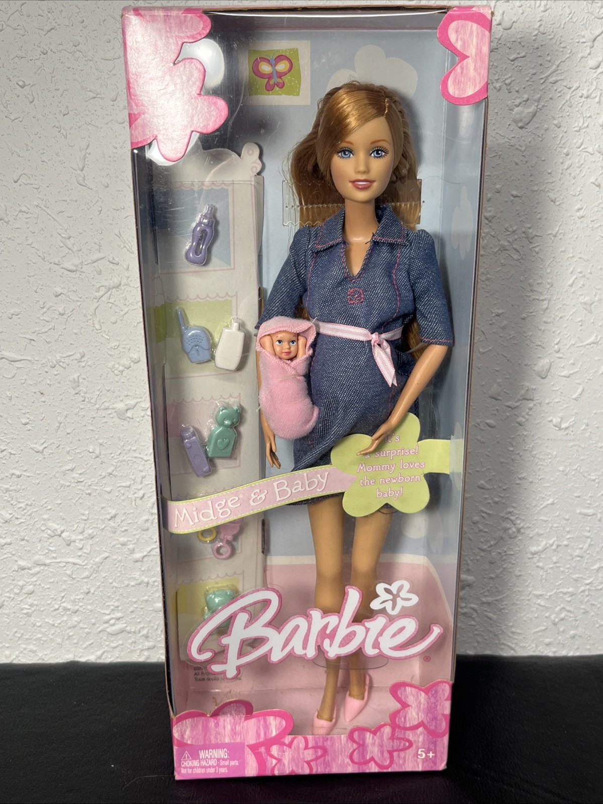 Mattel 2004 Play All Day Pregnant Midge And Baby Barbie Doll #H0256