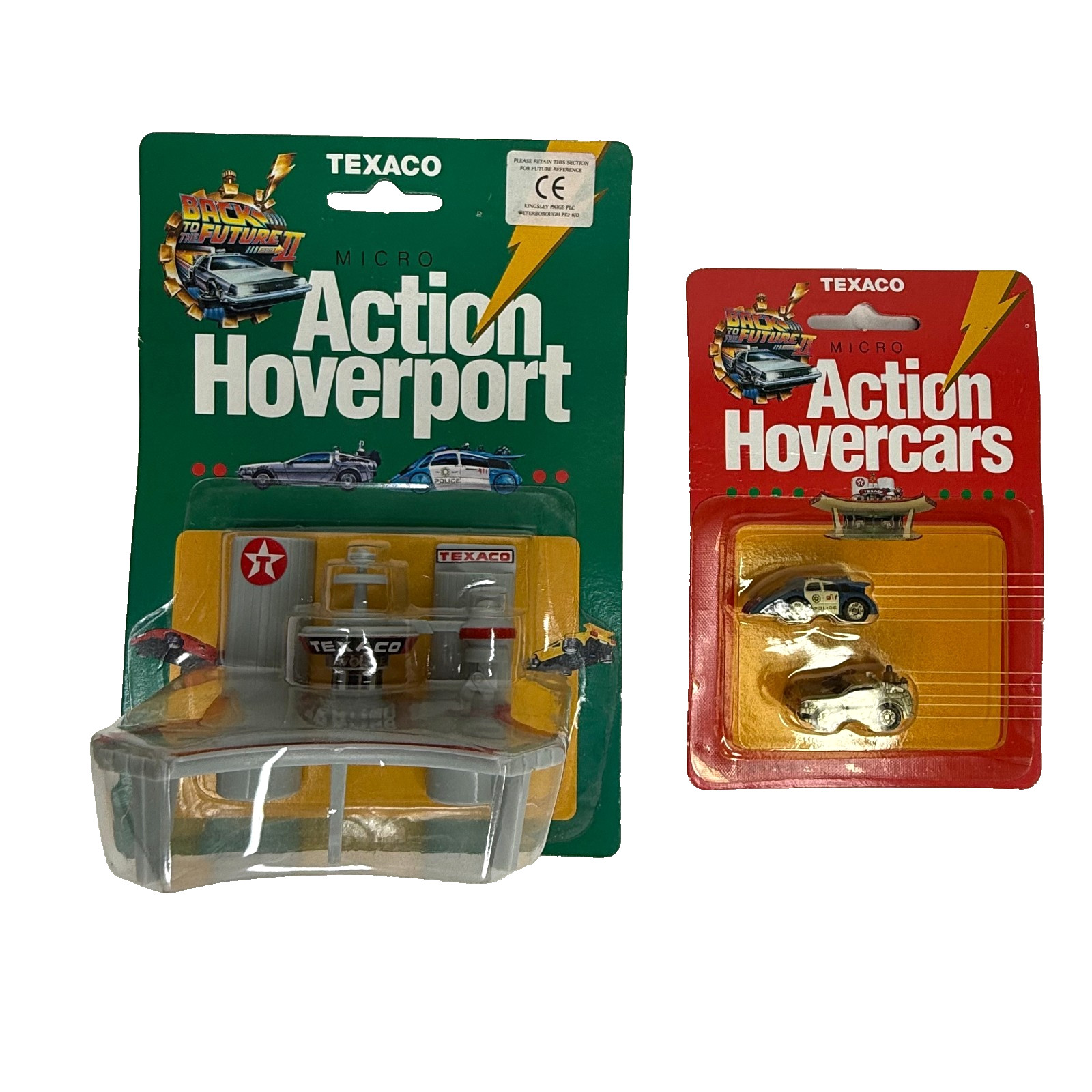 1989 RC BACK TO THE FUTURE MICRO MACHINES ACTION HOVERPORT TEXACO HOVERCARS