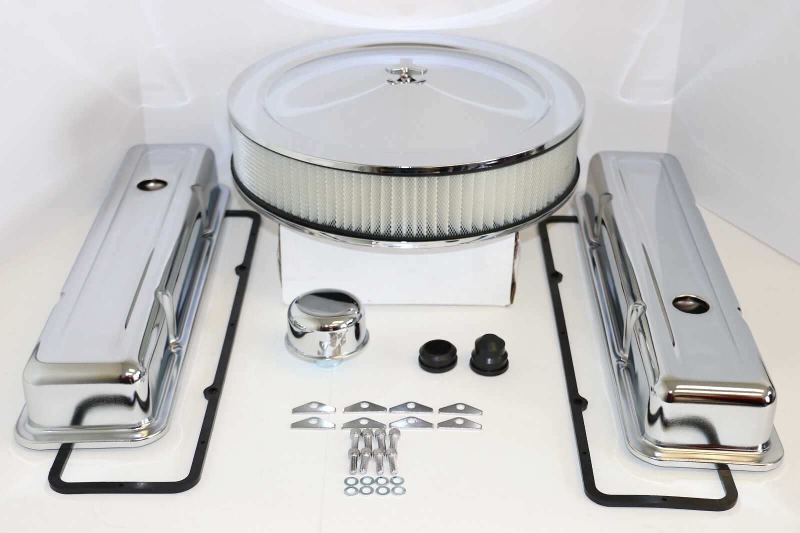 SB Chevy Chrome Engine Dress Up Short Valve Covers 14\