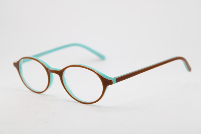 NEW KALA EYEWEAR OVAL CAB BROWN TEAL HORN AUTHENTIC EYEGLASSES 46-18