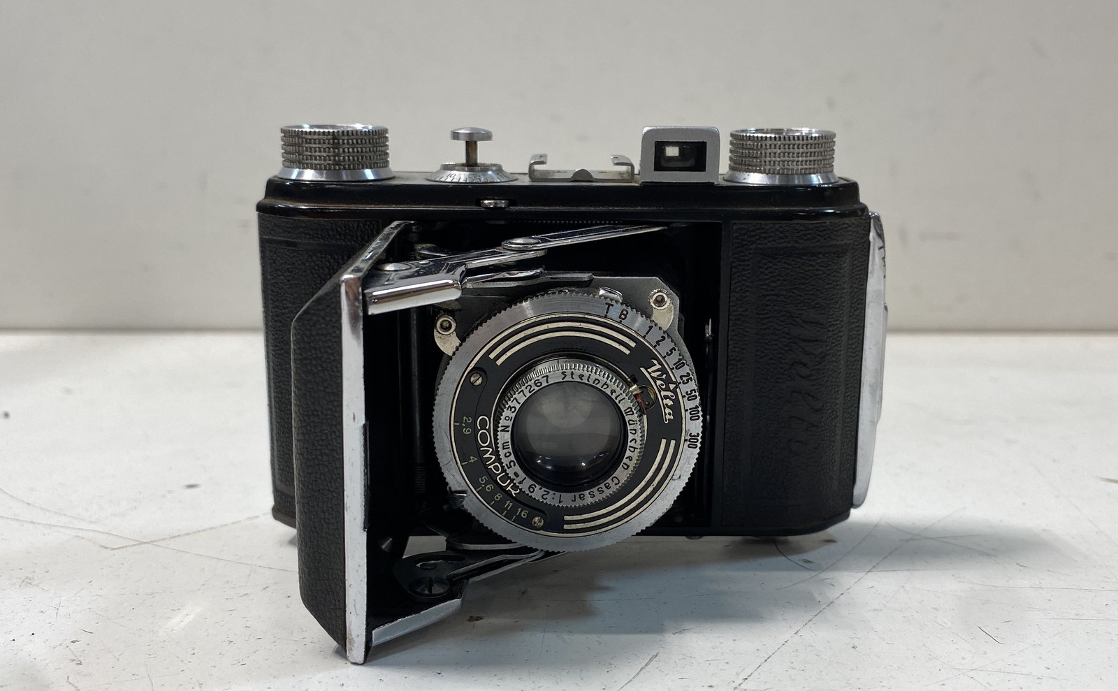 Vintage Welta Welti 35mm Folding Camera Steinheil Cassar 5cm f/2.9 Compur Case