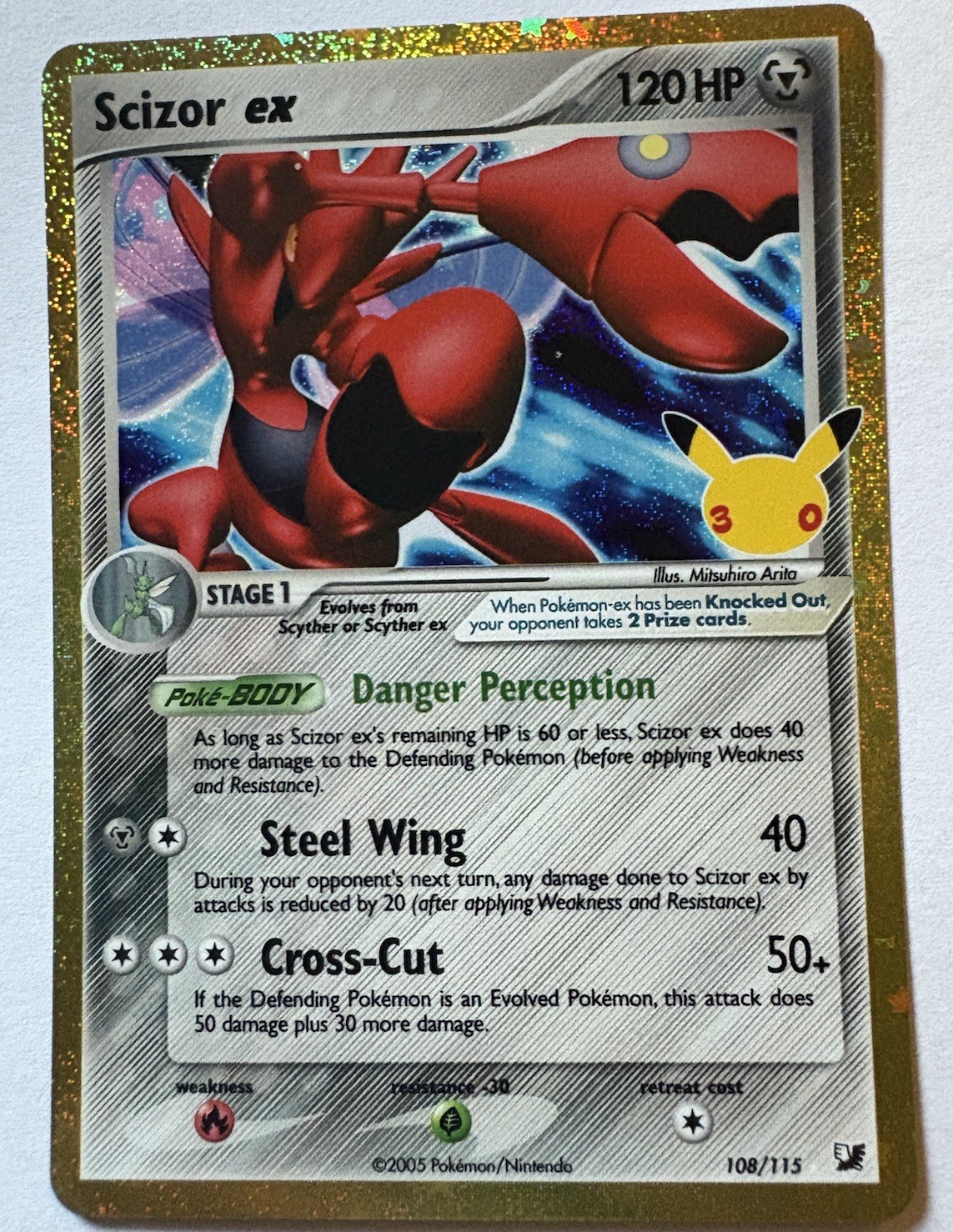 Pokemon Scizor EX 108/115 30th anniversary