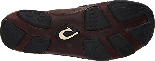 DARK WOOD/JAVA - OLUKAI MOLOA MEN\'S PREMIUM LEATHER SHOES, EASY SLIP ON & OFF
