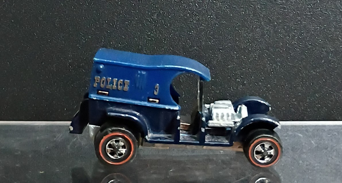 Vintage Hot Wheels Redline 1969 Police 3 Paddy Wagon Blue US HK Diecast Car