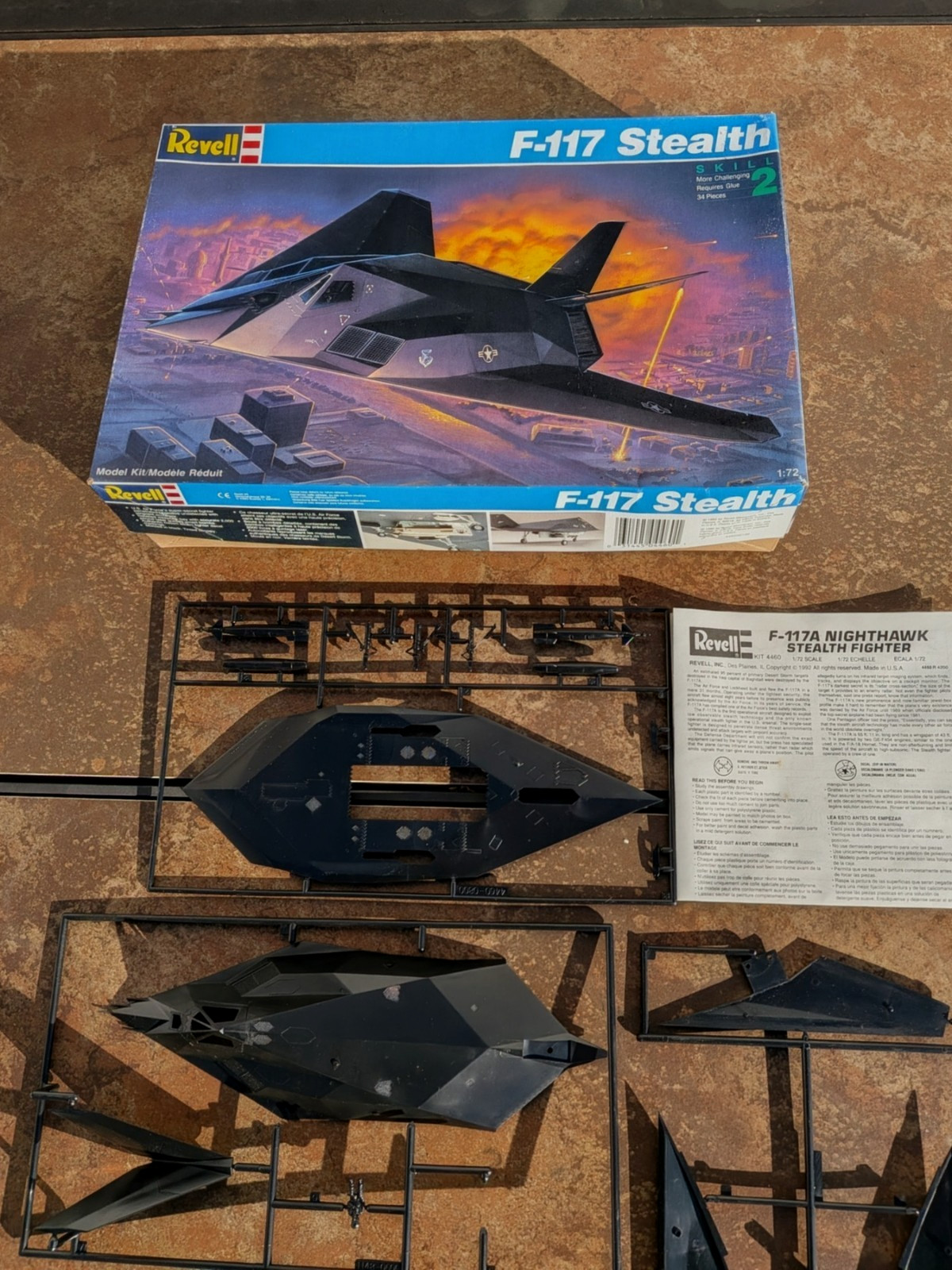 Revell F-117 Stealth Kit # 4460 1:72 open box started