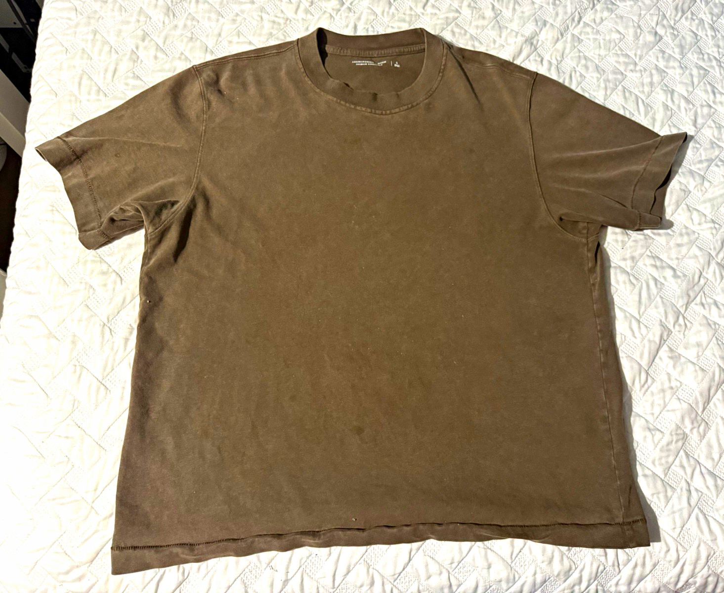 Abercrombie & Fitch Premium Essentials Men\'s Brown Crew Neck T-Shirt Size S Abercrombie & Fitch Premium Essentials Men\'s Brown Crew Neck T-Shirt Size S