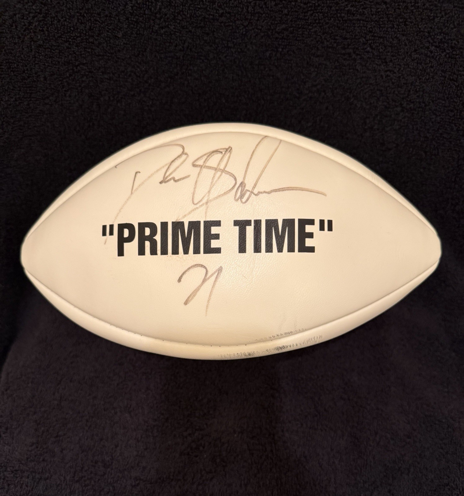 (VERY RARE) Deion Sanders Autographed Football Bust It Records Dallas Cowboys