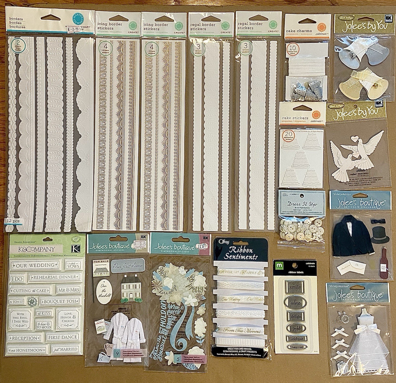 Scrapbooking Cardmaking WEDDING Stickers Jolee’s Boutique Martha Stewart Etc