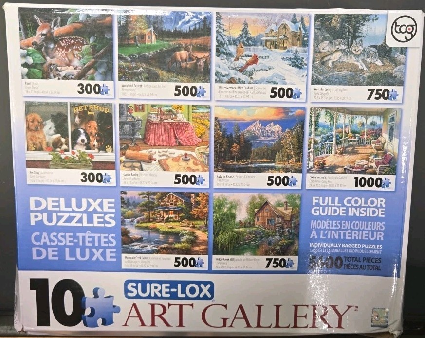Sure-Lox Photo Gallery 10 Puzzle Box 5,600+ pieces TCG toys VG+ 10 puzzles