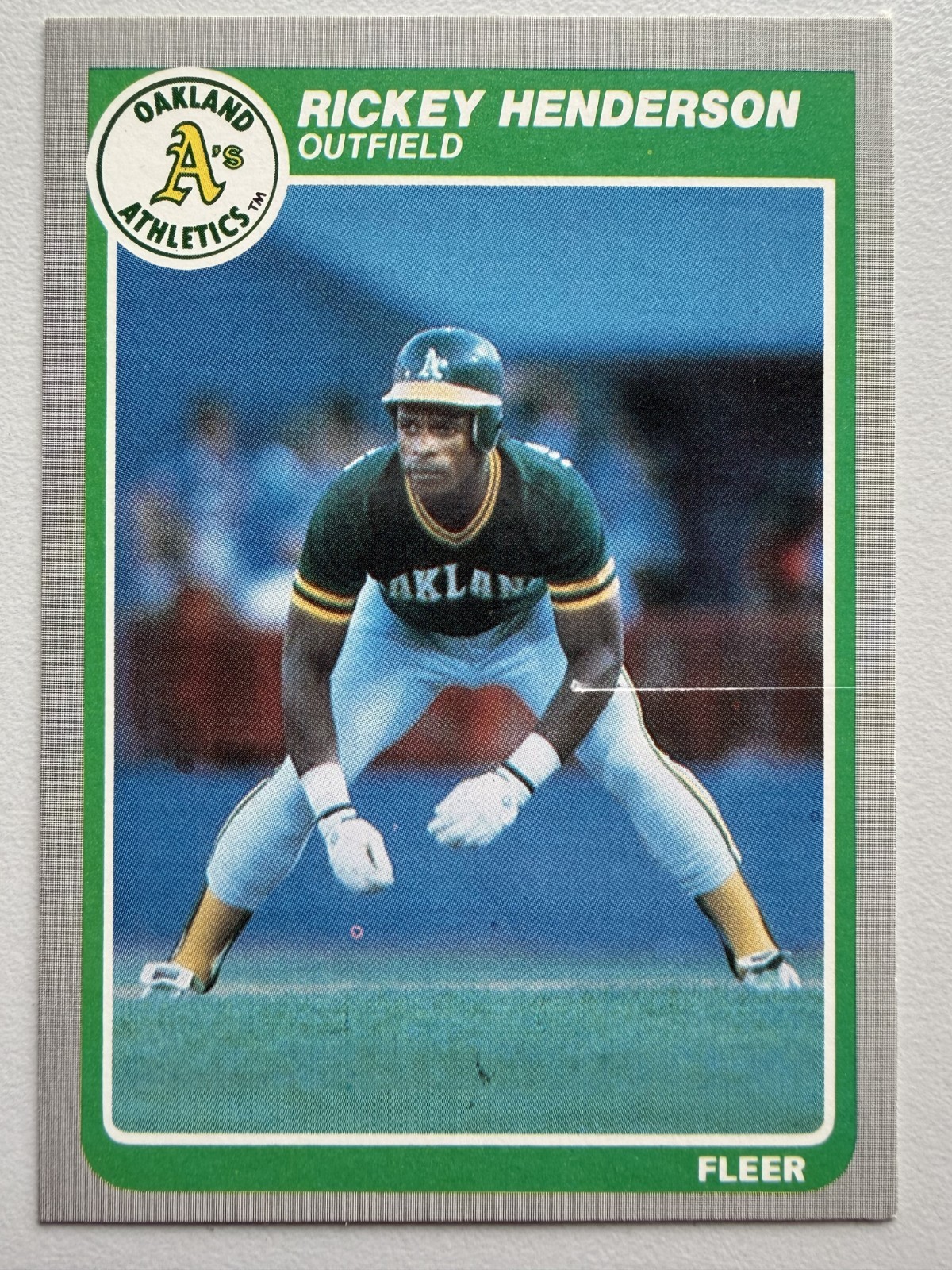 Rickey Henderson 1985 Fleer #425 Scratch Oakland Athletics 