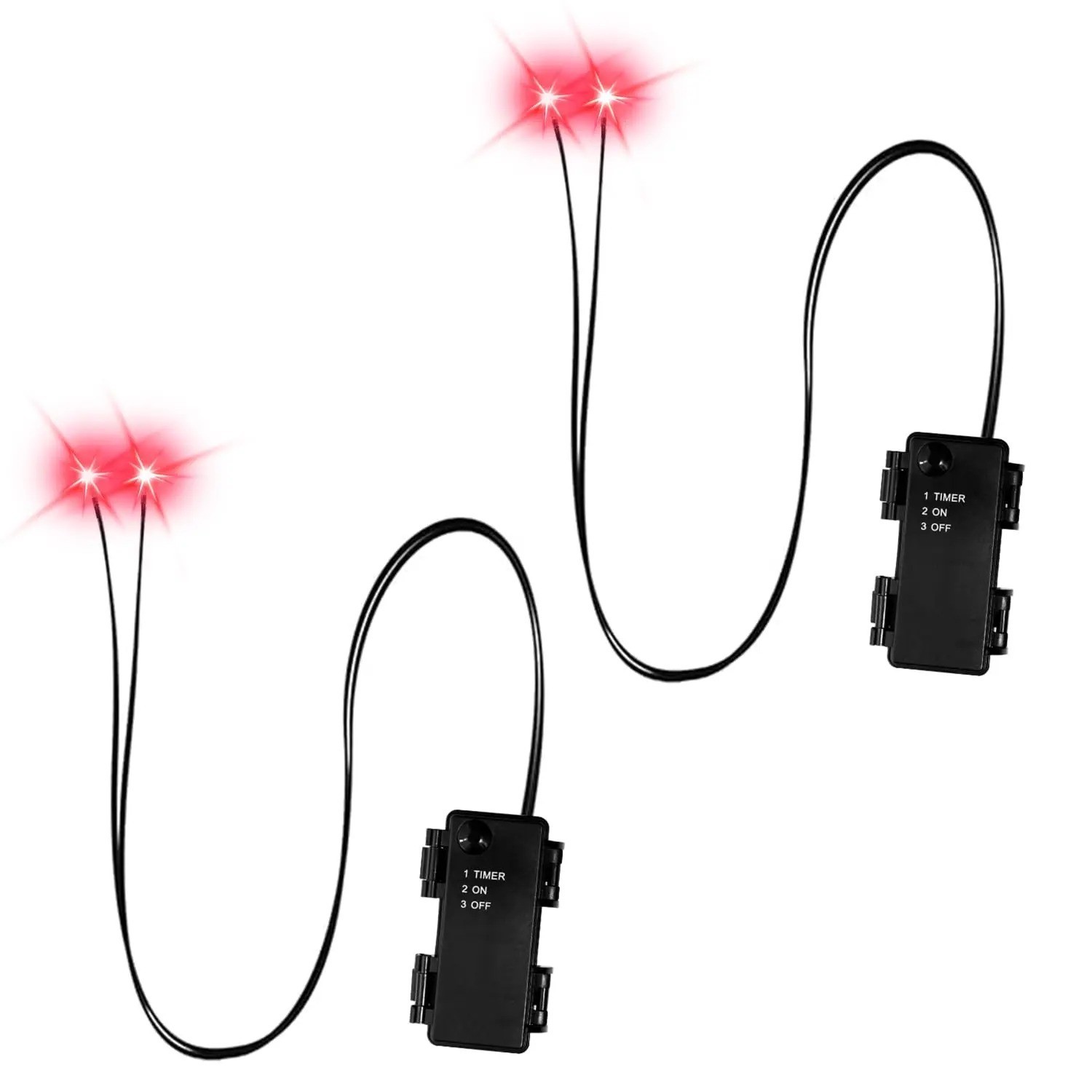 Halloween Led Glowing Eyes with Timer,2 Pcs Light Up Skeleton Eyes,Horror DIY...