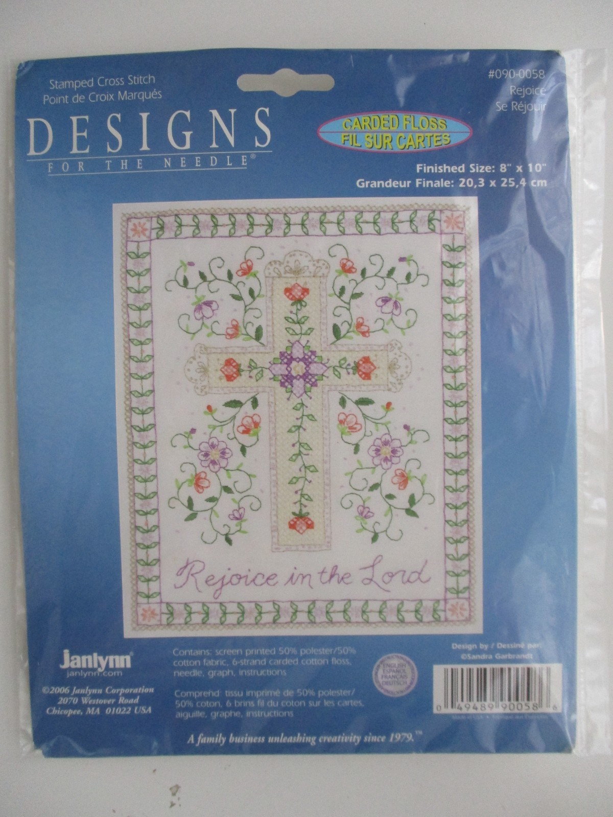 Janlynn Stamped Cross Stitch Kit Rejoice Janlynn Stamped Cross Stitch Kit Rejoice