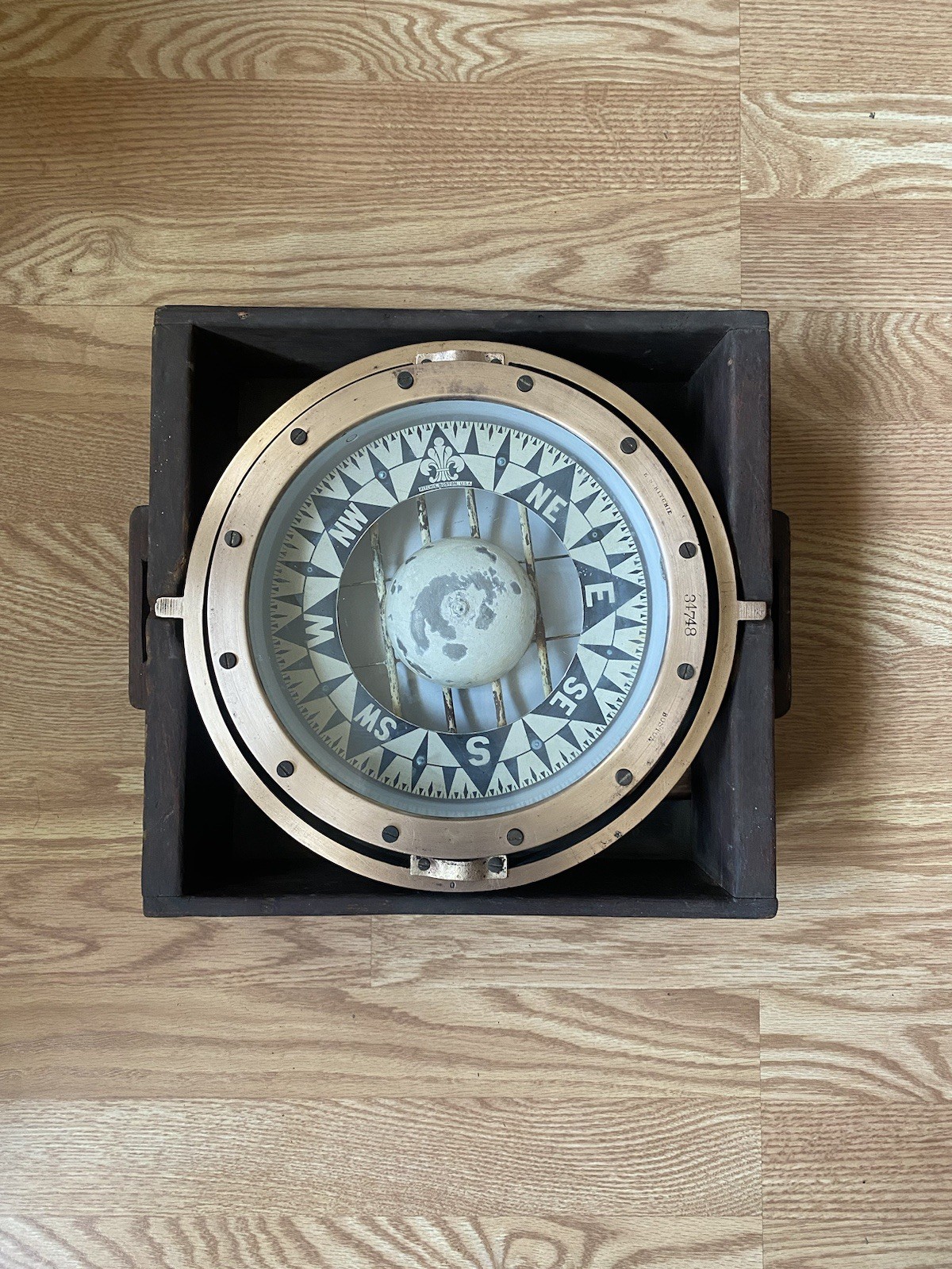 Antique E.S. Ritchie Boston Ship Binnacle Compass Brass Wood Nautical Maritime Antique E.S. Ritchie Boston Ship Binnacle Compass Brass Wood Nautical Maritime