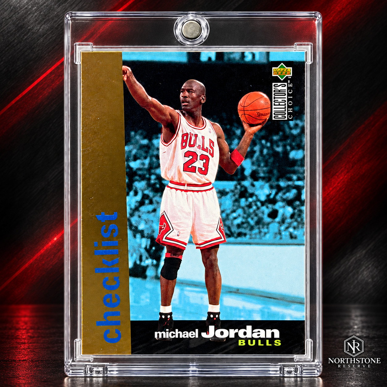 Michael Jordan Card INSERT GOLD PARALLEL HOLO FOIL SP AUTHENTIC BULLS JERSEY #23