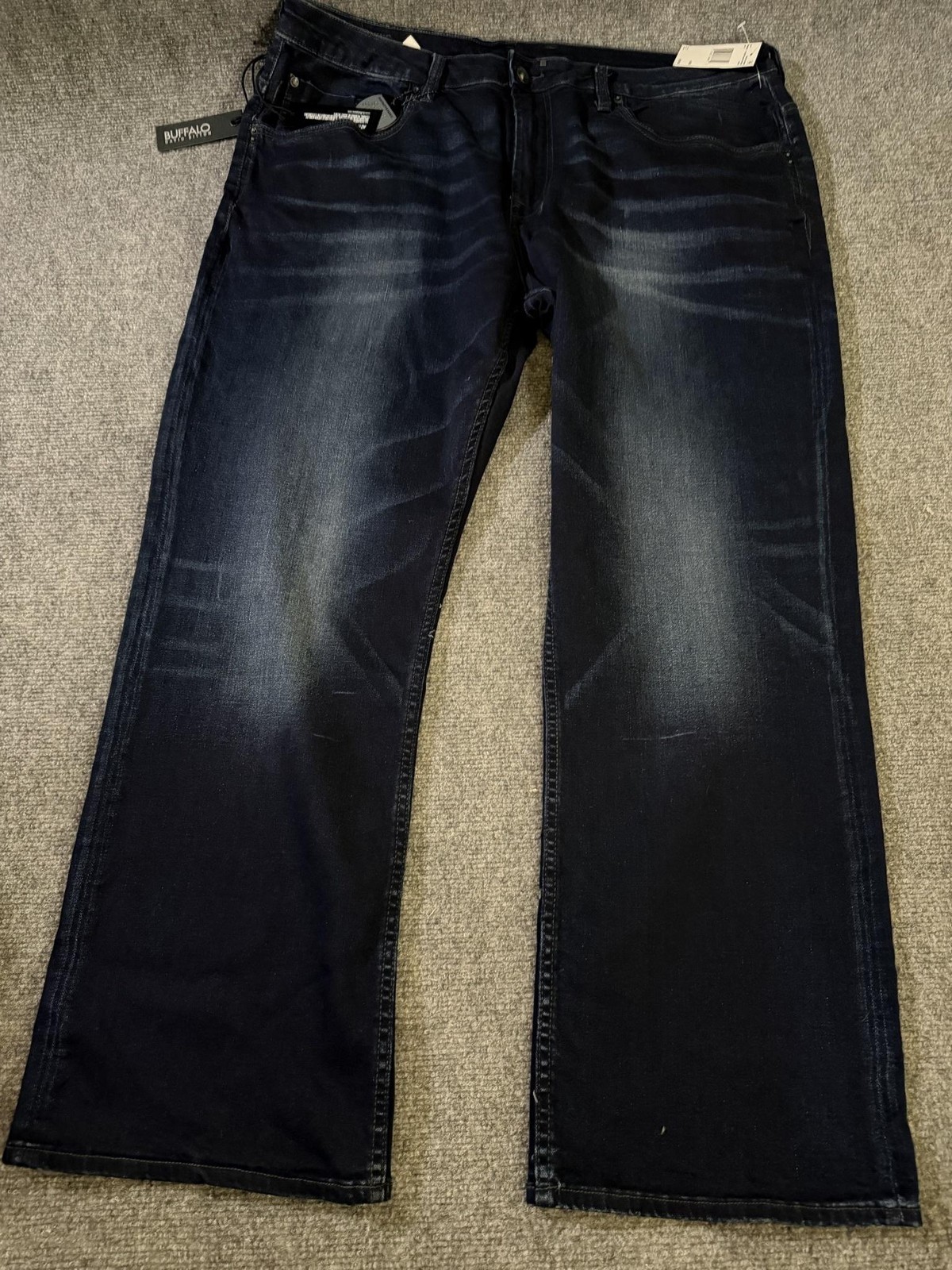 Buffalo David Bitton Six-X Jeans Mens 42x30 Blue Straight Stretch Dark Denim