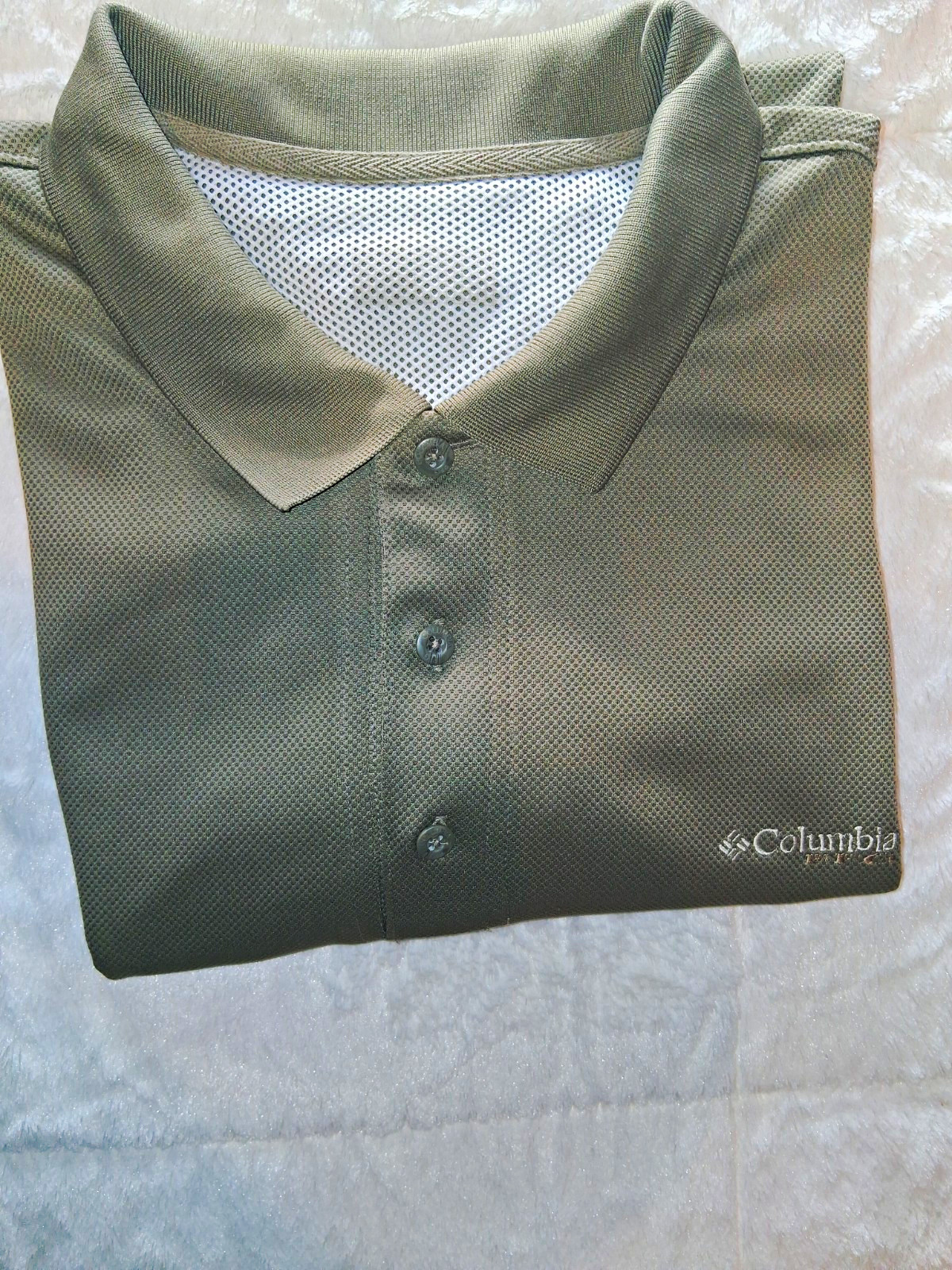 Columbia PFG Omni-Shade Men's XL Green Short Sleeve Fishing Polo Shirt