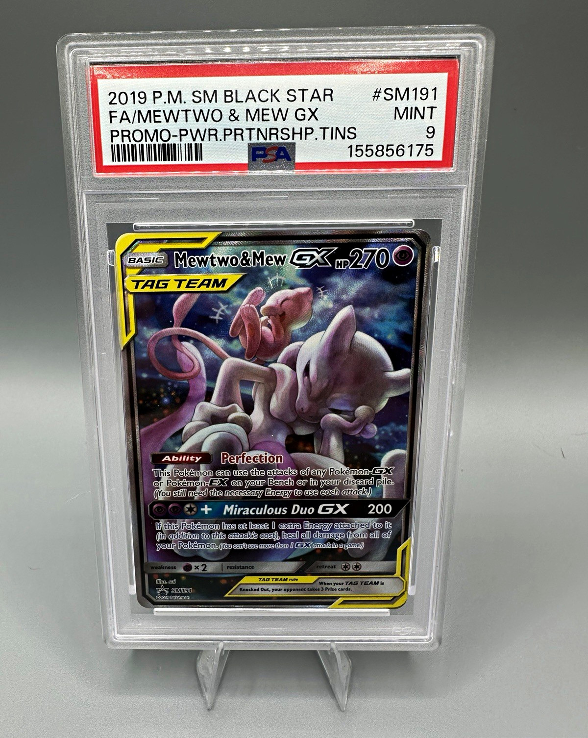 The Pokémon Company Mewtwo & Mew GX SM191 SM Black Star Holo EN PSA 9
