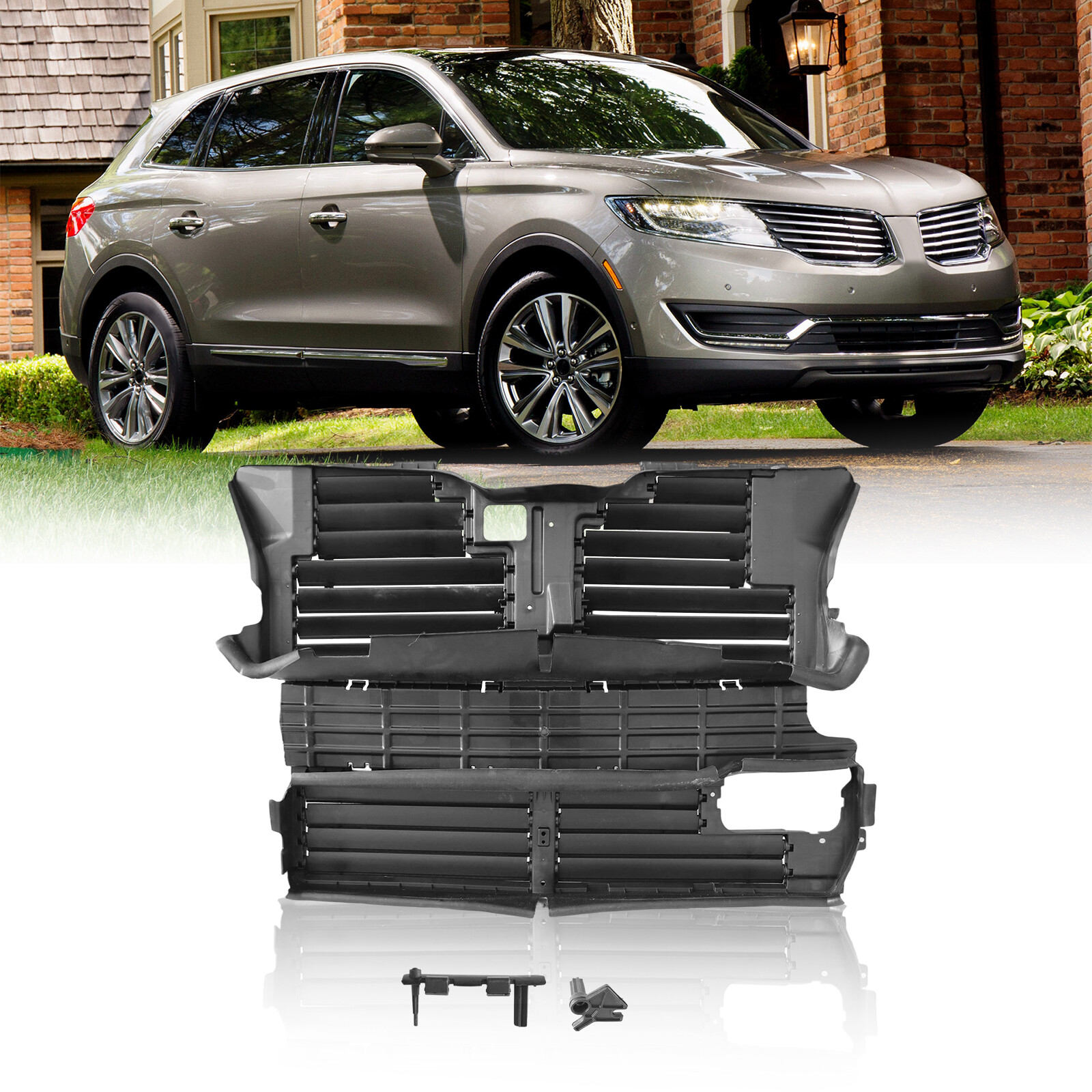 Radiator Grille Shutter Assembly Plastic For 2016-2018 Lincoln MKX FA1Z8475B