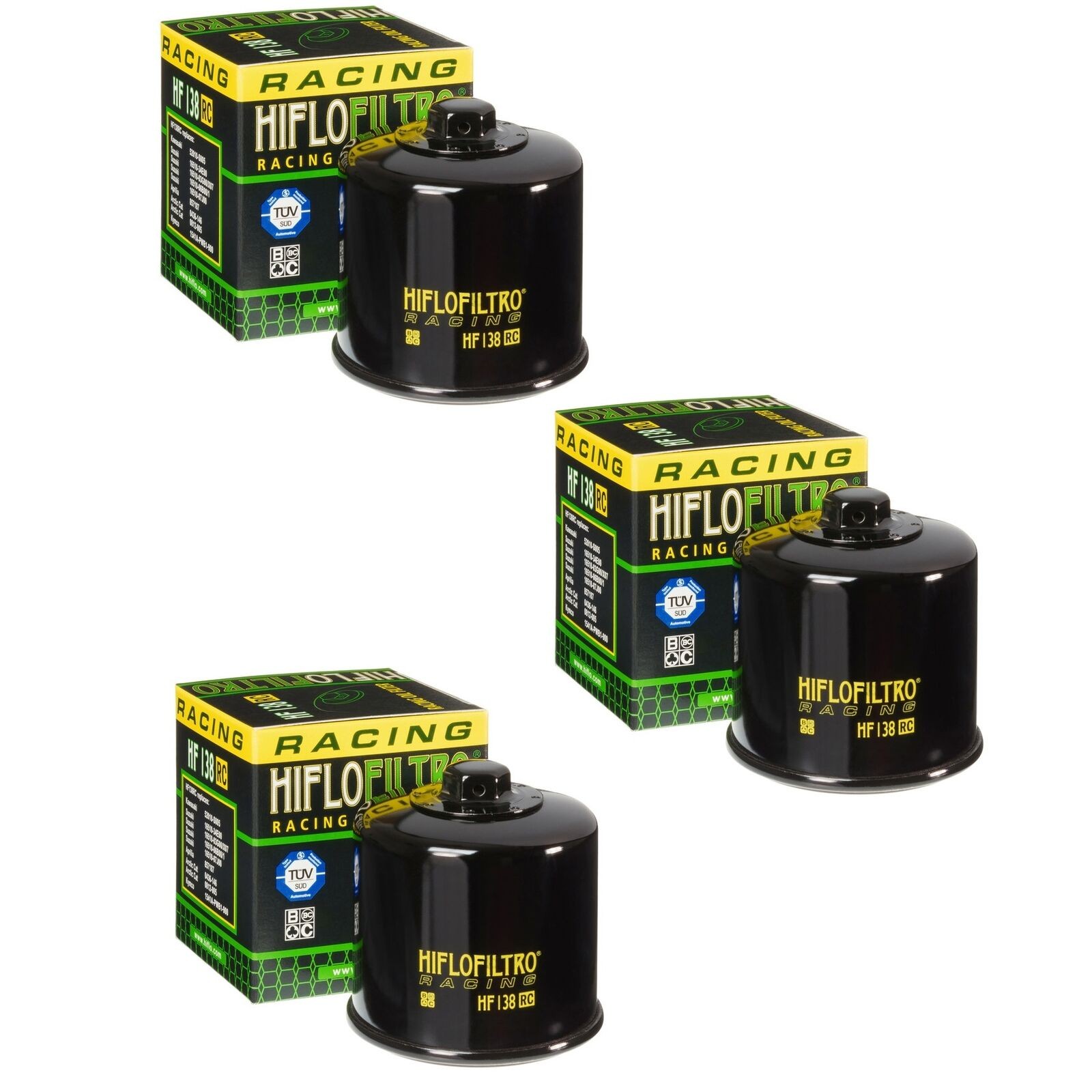 Hiflofiltro Racing HF138RC Oil Filter 3 Pack Aprilia Cagiva Suzuki GSXR600 700