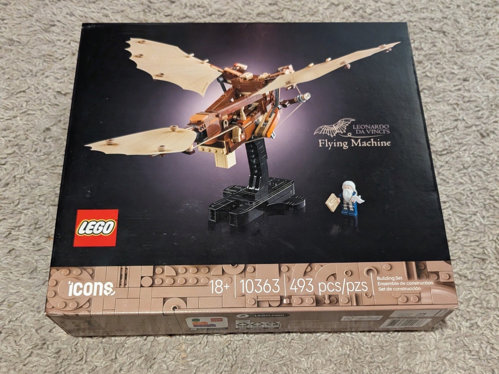 LEGO Icons Leonardo da Vinci\'s Flying Machine 10363 New Sealed 493 pcs