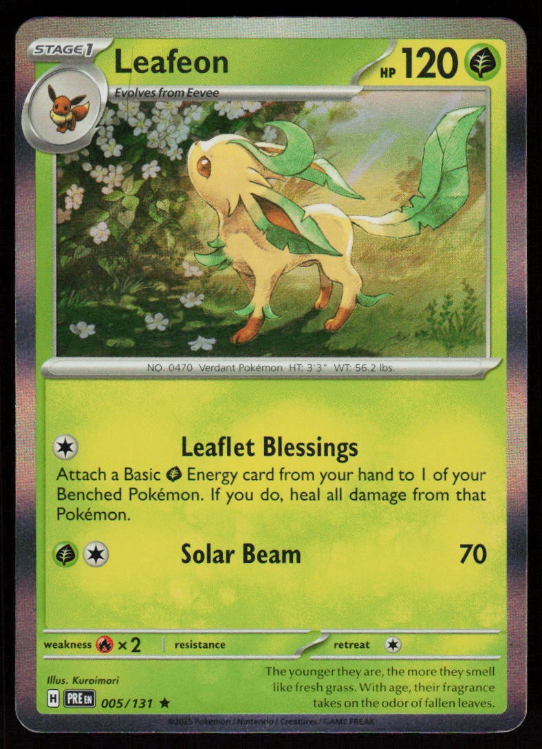 Leafeon 005/131 Holo Rare Prismatic Evolutions Pokemon Near Mint