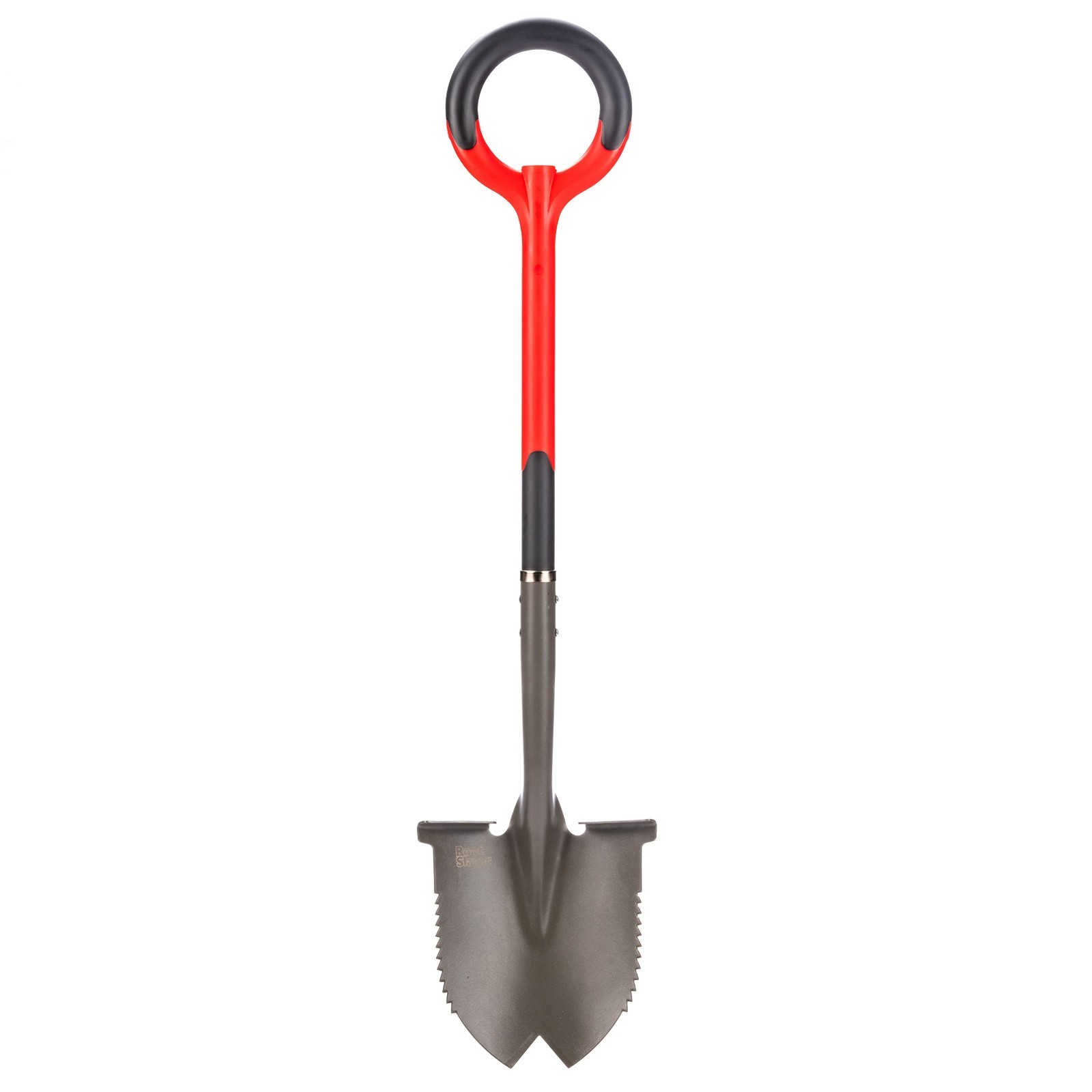 Round Head Digging Shovel for Landscaping & Gardening - Root Slayer Tool, Red