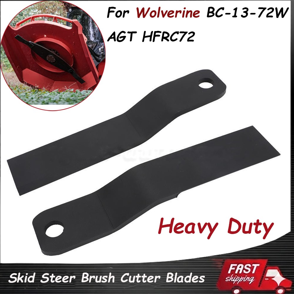 Skid Steer Brush Cutter Blades 2X Heavy Duty For Wolverine BC-13-72W AGT HFRC72