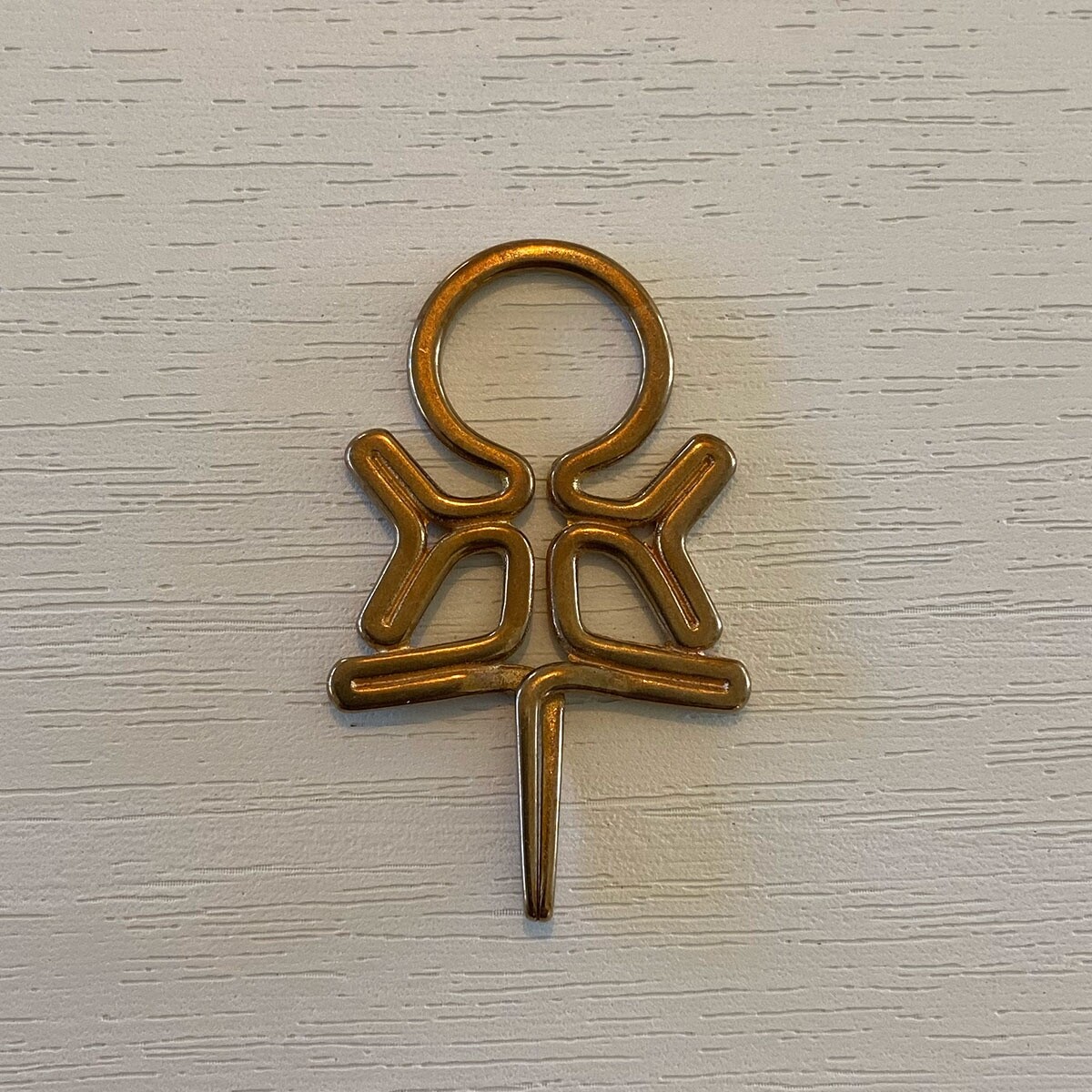 Vtg Ankh Handmade Bronze 60's Hippie 70's Disco Roach Clip Cigarette Holder sty2