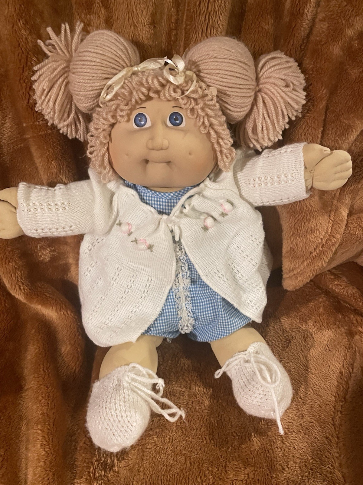 Cabbage Patch Kids Jesmar Doll 1984 Champagne Pony’s Blue Eyes Romper Outfit