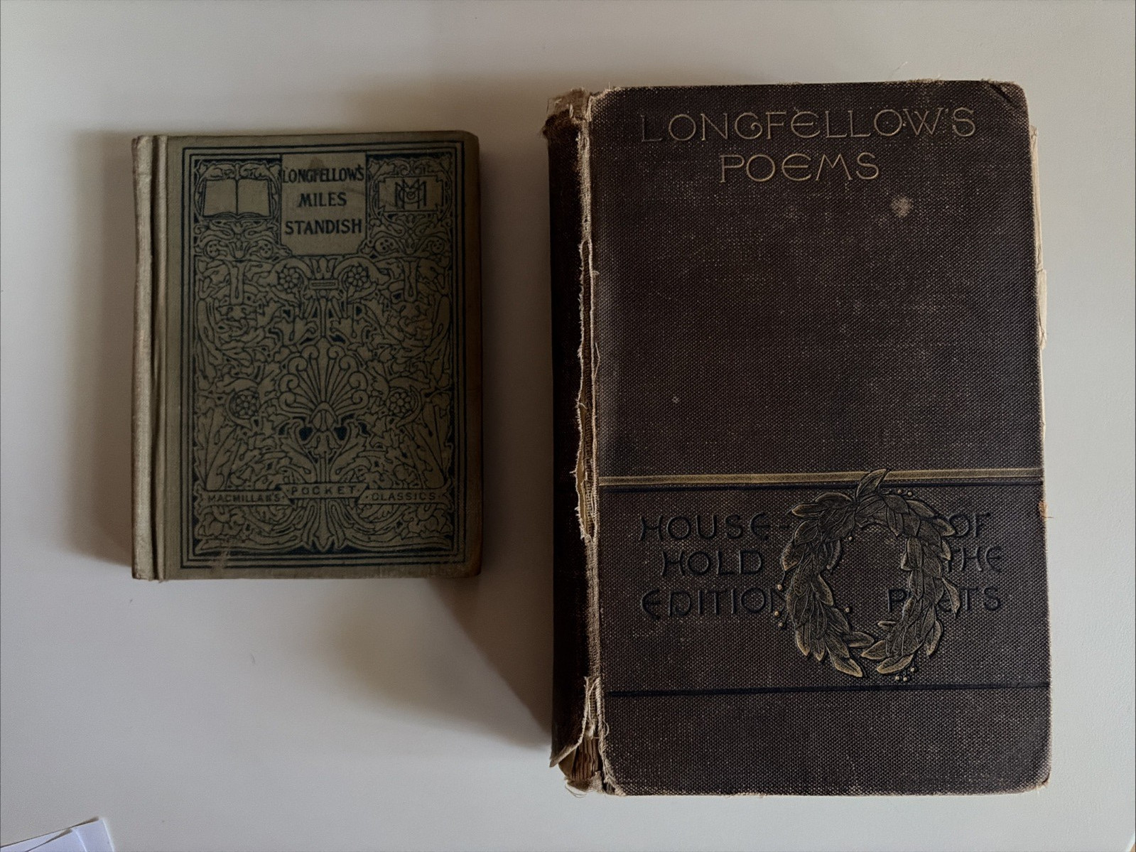 Longfellow 1886 Poetical Works & 1914 Miles Standish Antique Book Lot