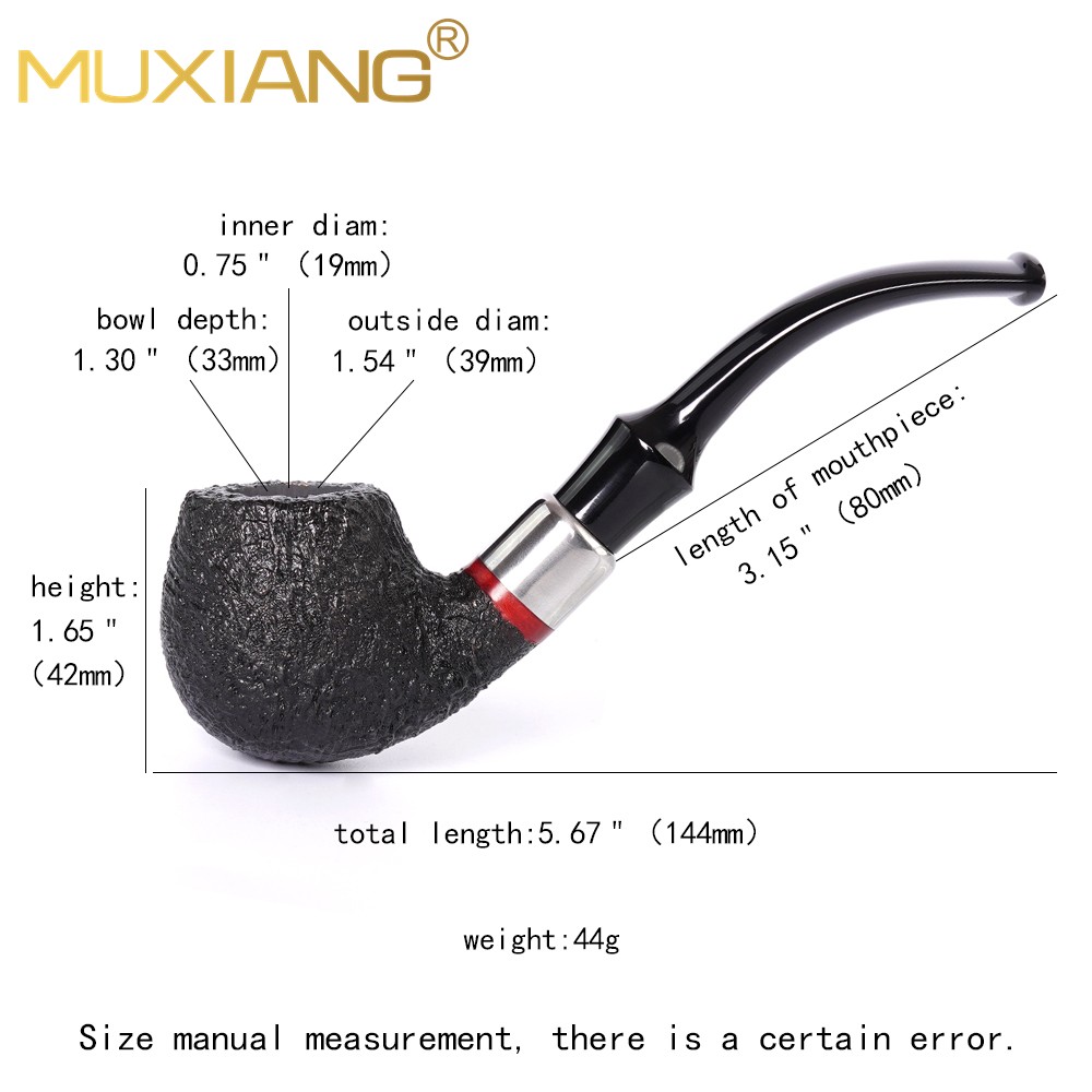 Clearance Sale MUXIANG Sandblasted Briar Tobacco Pipe 9mm Filter Wooden Pipe