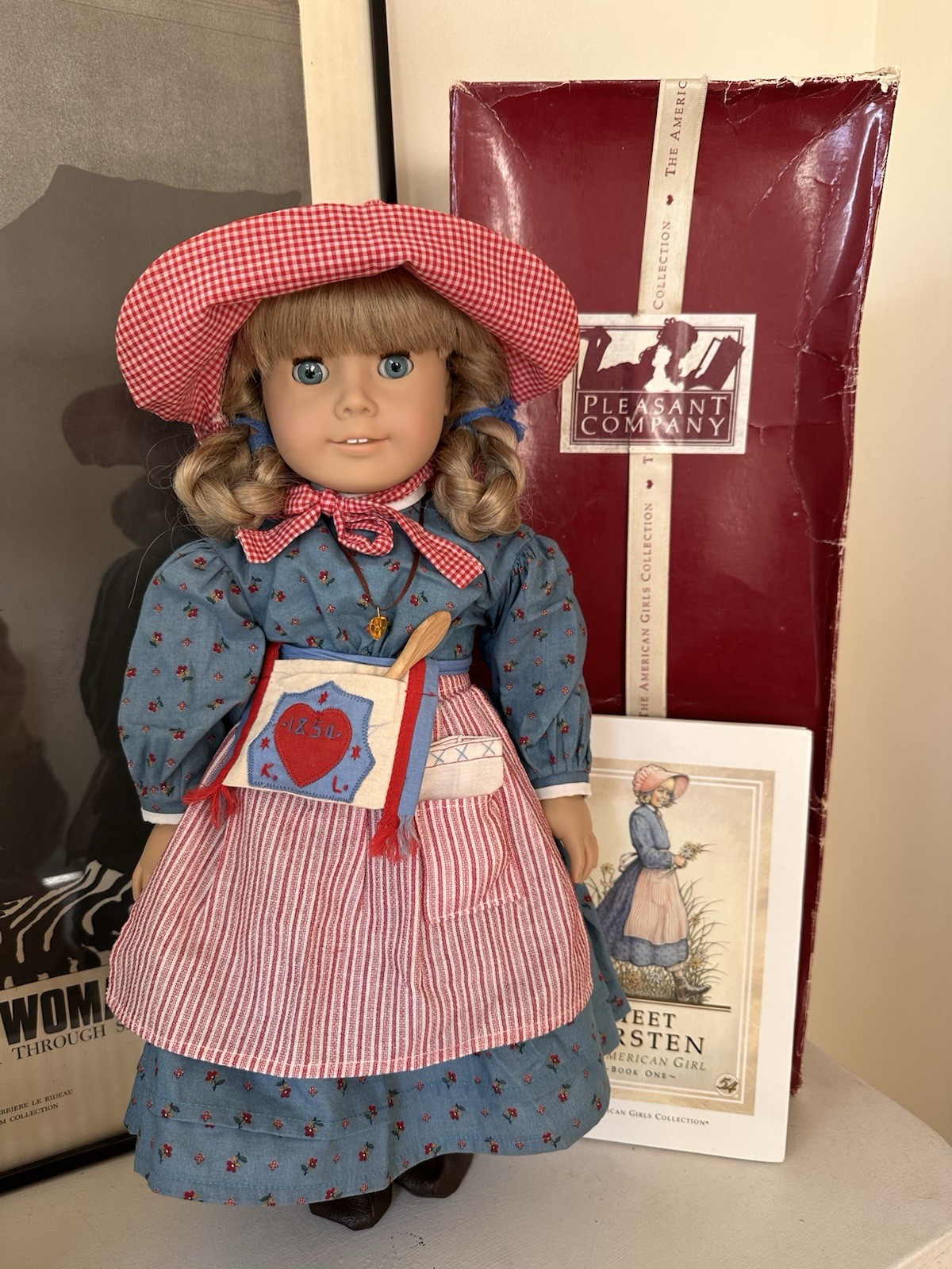 Pleasant Company American Girl Doll 1987 Kirsten Larson With Meet And Ribbon Box