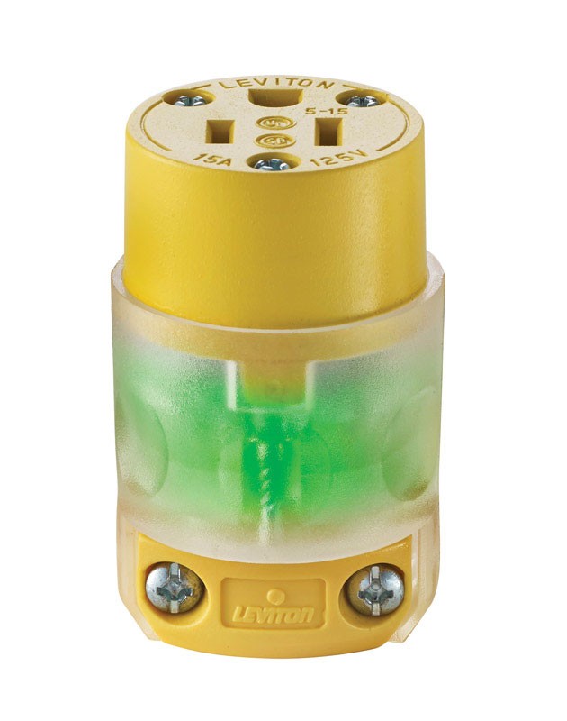 Leviton 515CV-LIT 15A 125V Residential Grade Grounding Straight Blade Connector