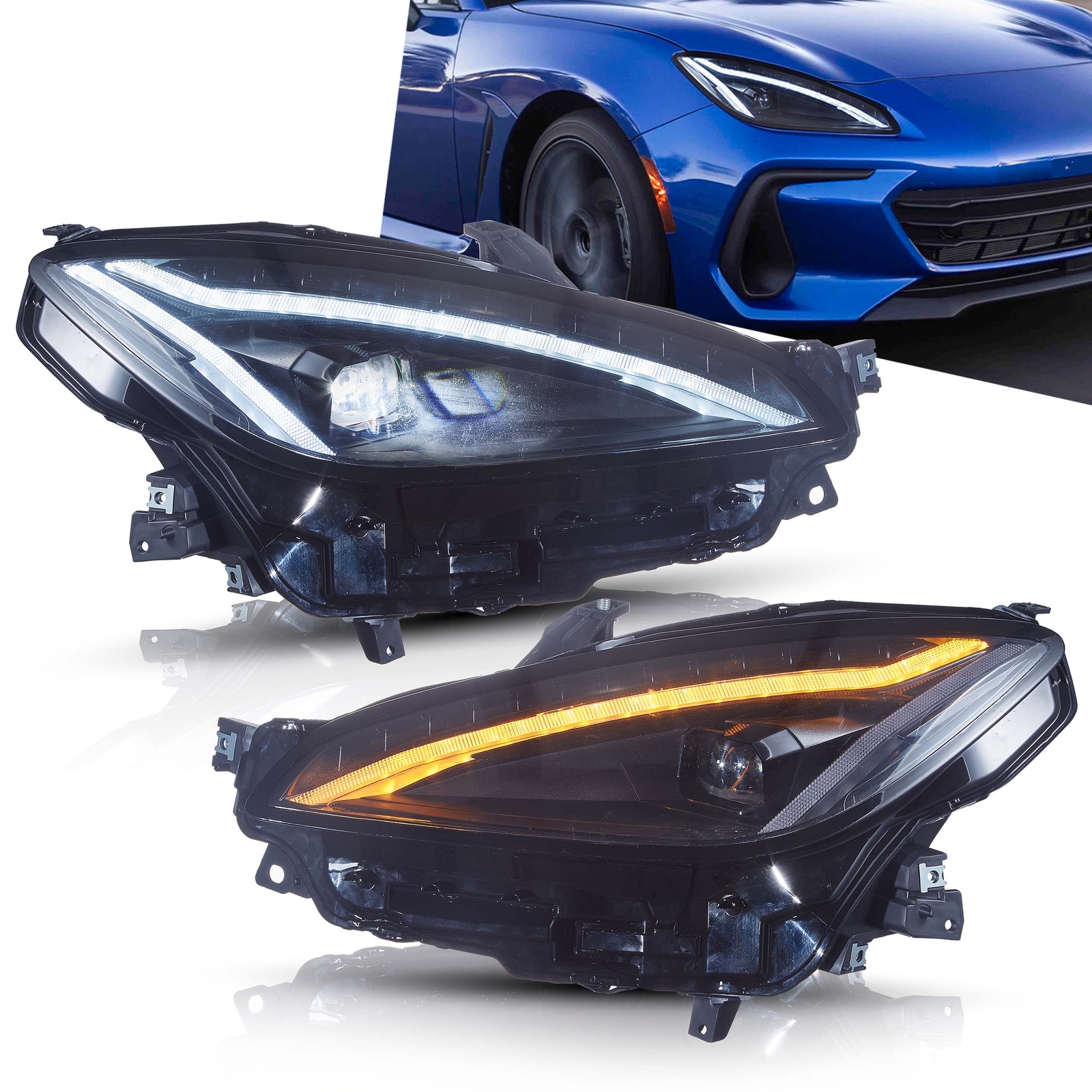 VLAND Pair LED Headlights For 2022 2023 2024 Toyota GR86 /Subaru BRZ Frontlamps