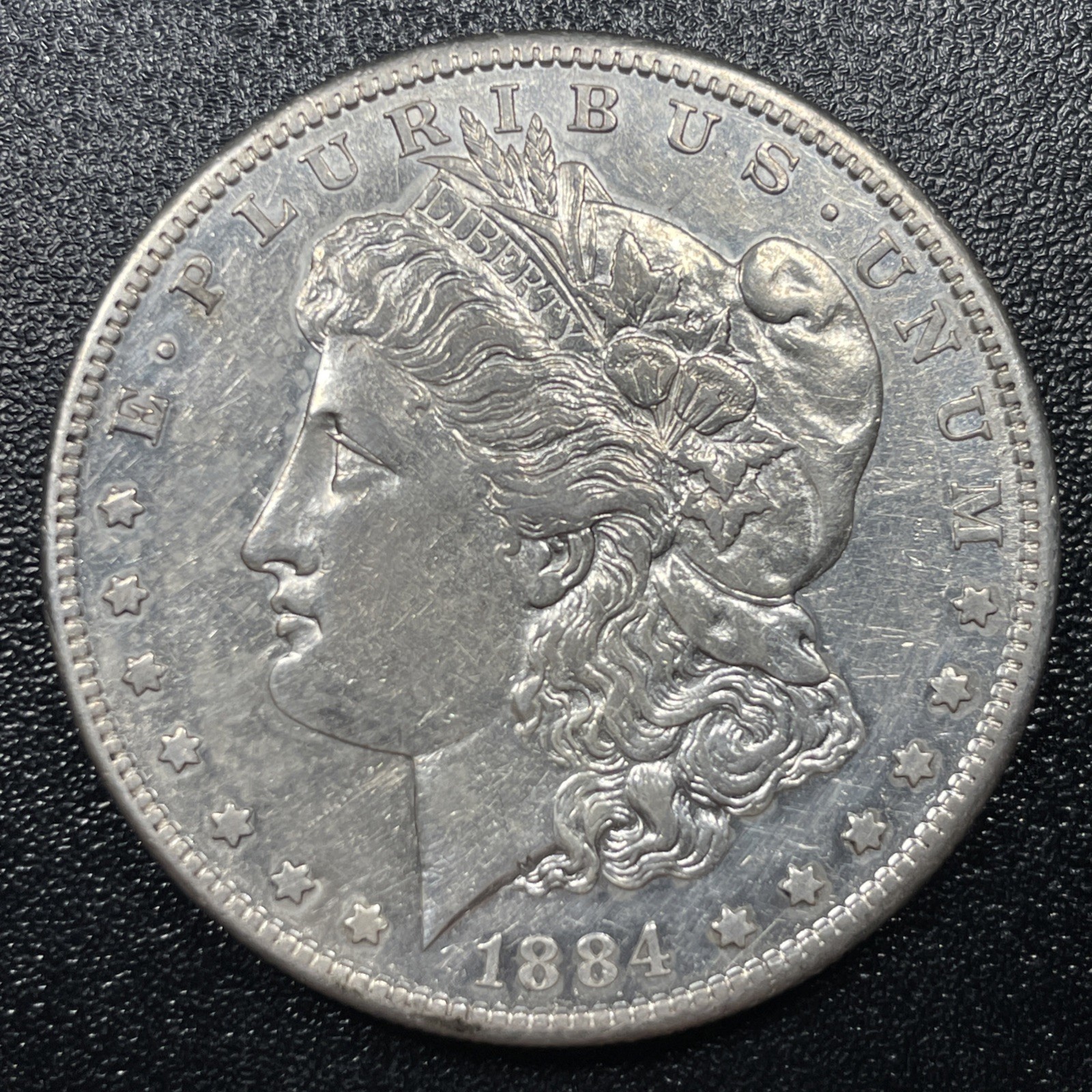 1884 S Morgan Silver Dollar $1 AU About Uncirculated Semi-Key Date