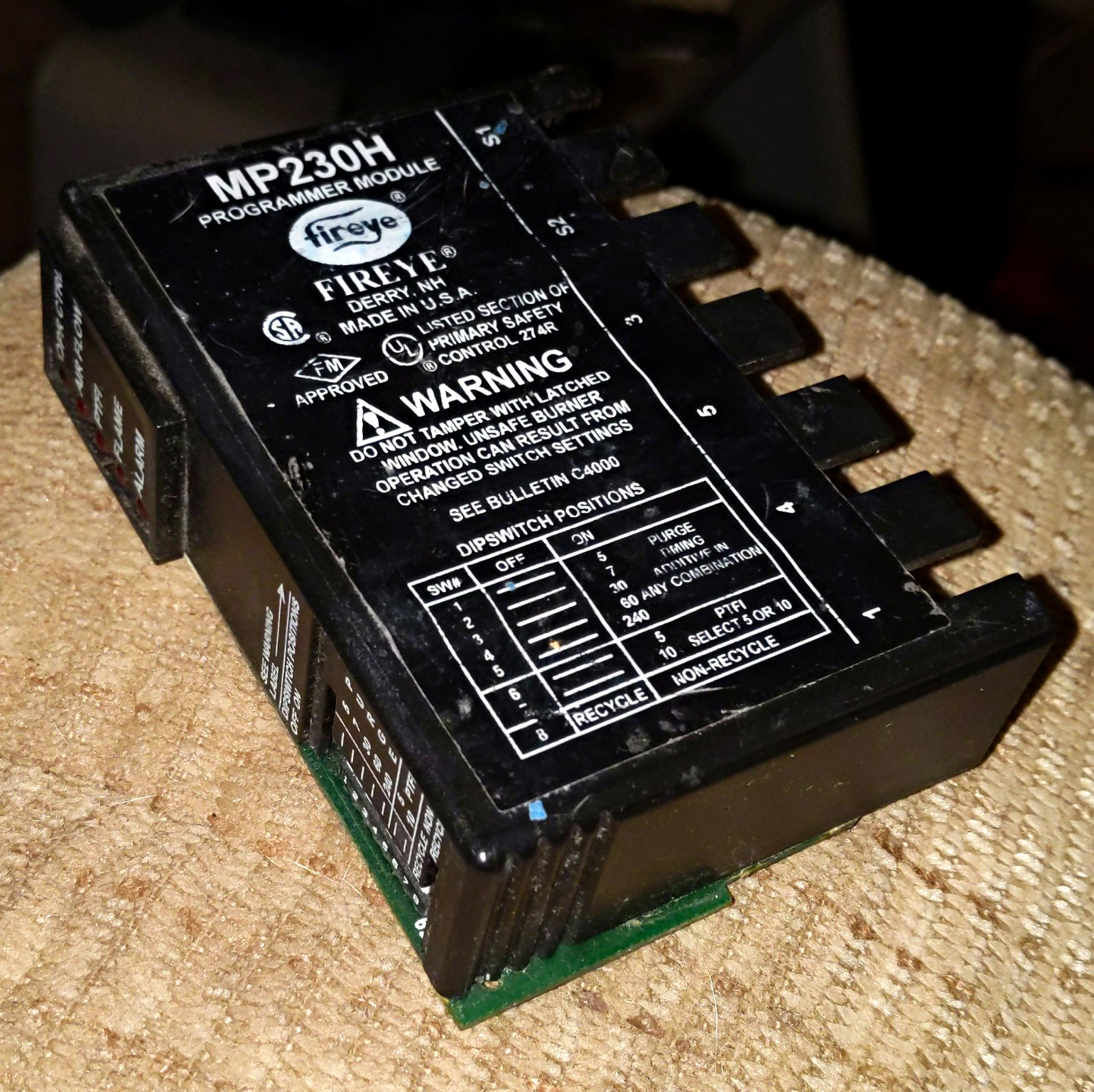 Fireye Programmer Module MP230H Primary Safety Control 240V 5A 1-Phase