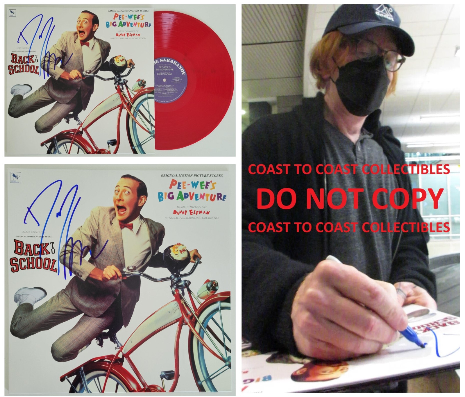 Danny Elfman signed Pee Wee\'s Big Adventure soundtrack vinyl album proof COA