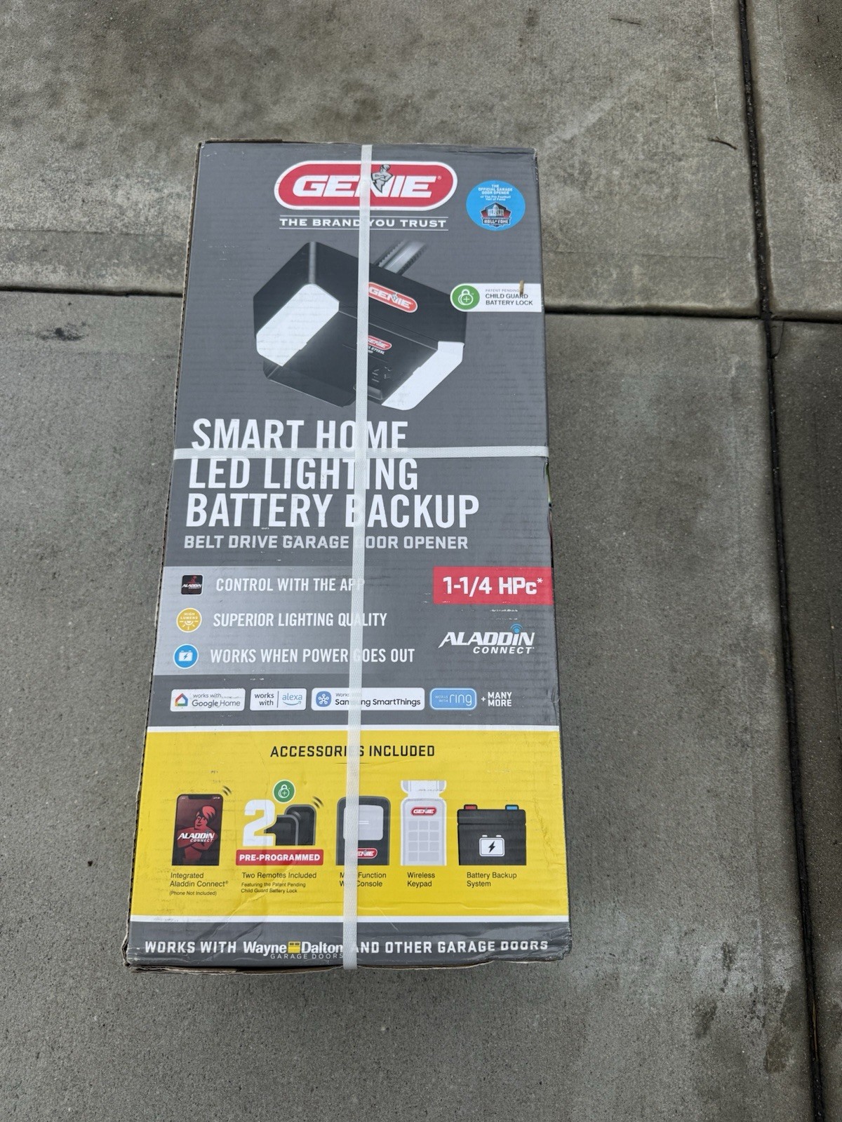 Genie E7155L-TKV 1-1/4 HPc Smart Belt Drive Garage Door Opener Complete Kit