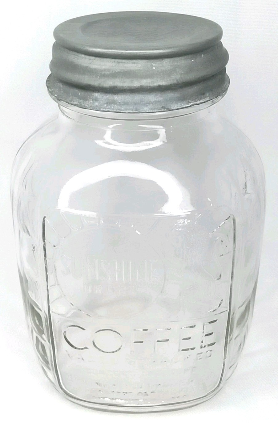 Antique 1930s Advertising Sunshine Coffee Glass Jar Springfield Missouri