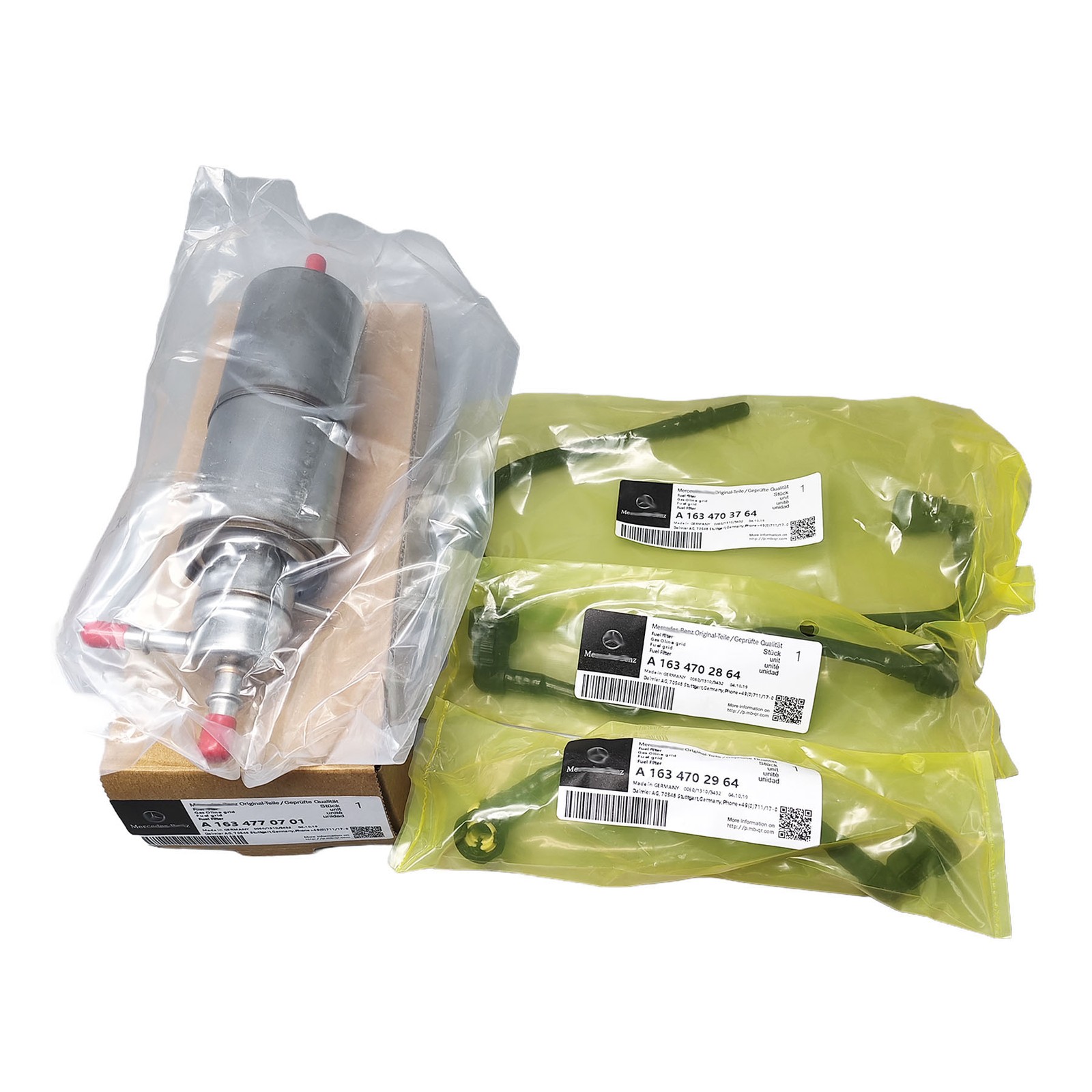 For Mercedes 98-03 ML320 ML430 ML55 Febi Fuel Filter & 3 Hose Conversion Kit