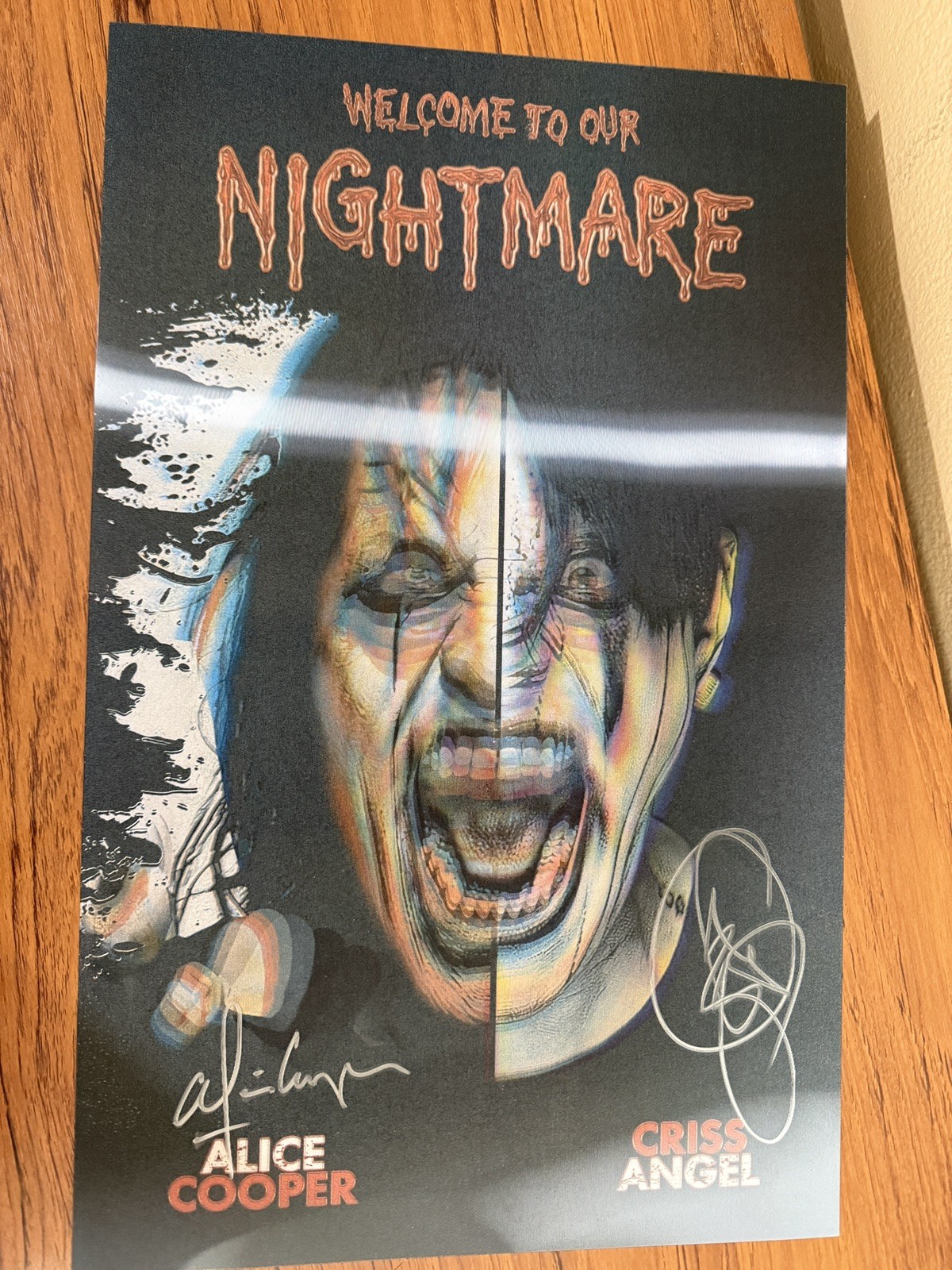 Criss Angel Alice Cooper Welcome to Our Nightmare Lenticular Poster SIGNED RARE Criss Angel Alice Cooper Welcome to Our Nightmare Lenticular Poster SIGNED RARE