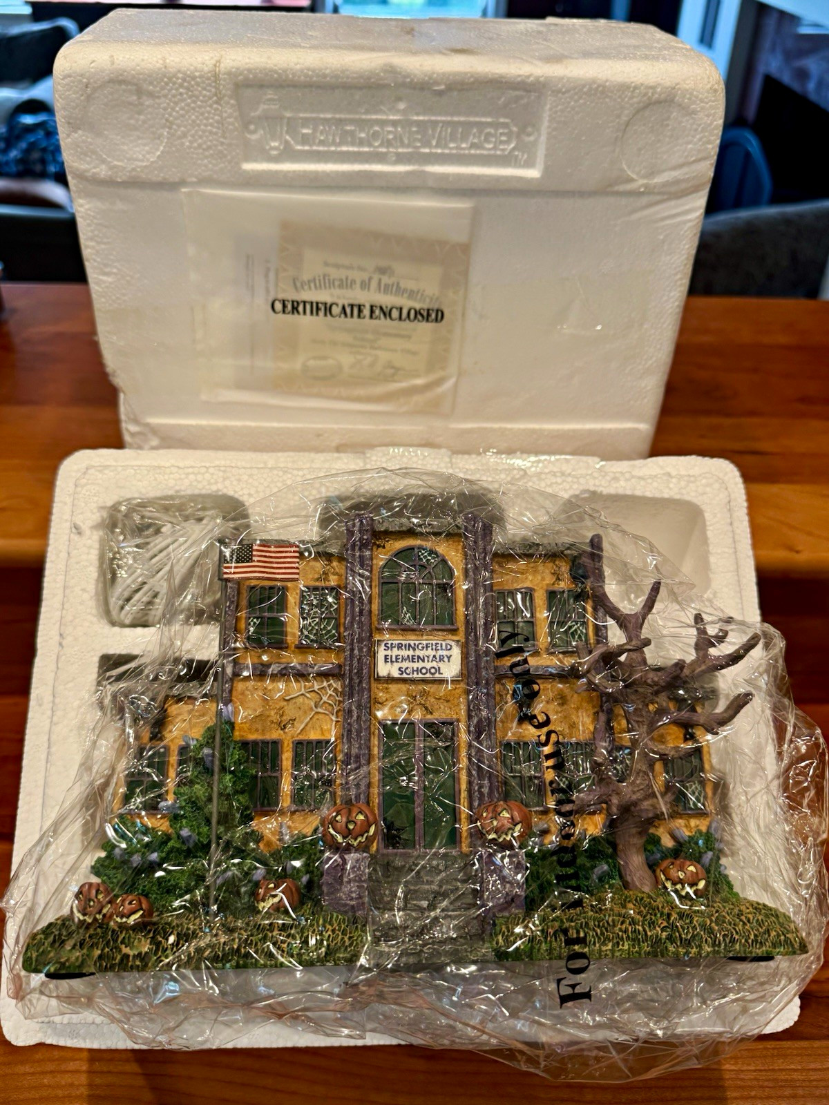 NEW Hawthorne Village Simpsons Halloween Springfield Elementary School COA
