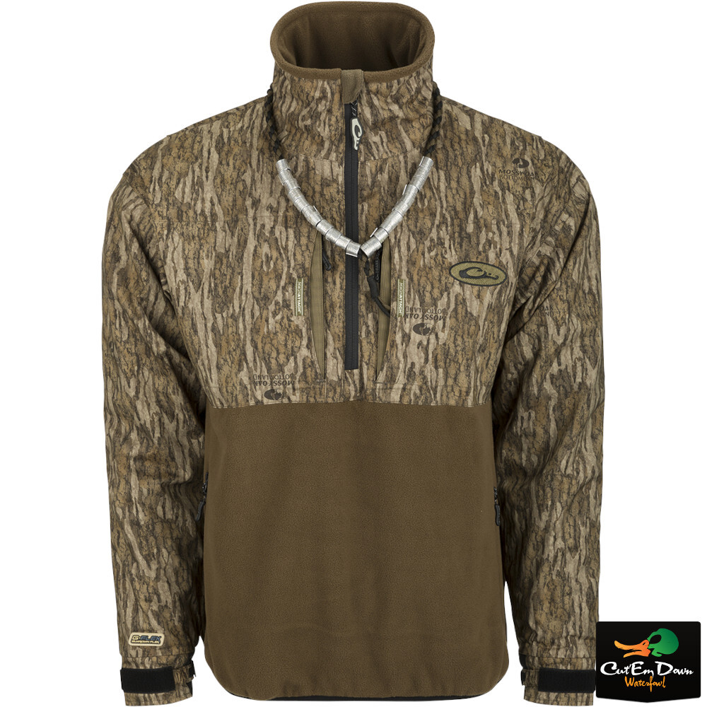 DRAKE WATERFOWL MST GUARDIAN EQWADER FLEX FLEECE 1/4 ZIP - CAMO PULLOVER