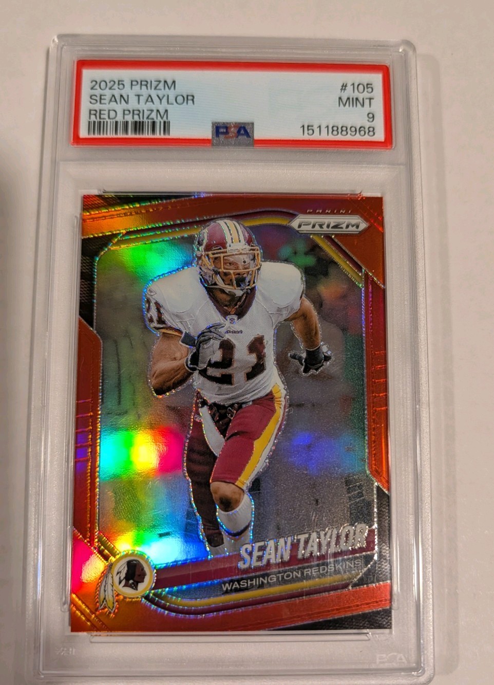 2025 Panini Prizm Sean Taylor Red Prizm Color Match #105 PSA 9 pop 1
