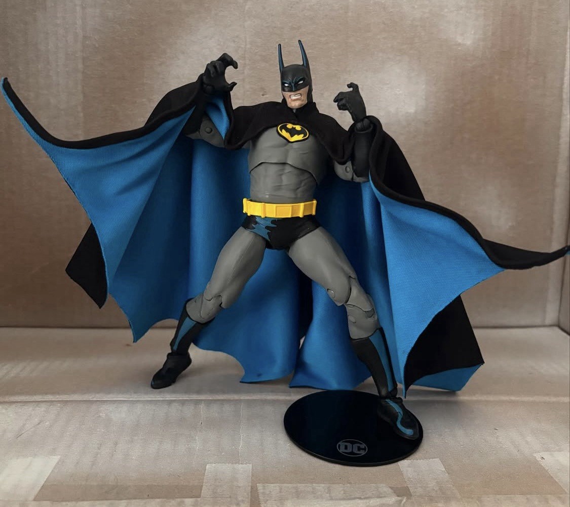 custom batman 2 tone wired cape mcfarlane DC multiverse 1/10 NOT FIGURE