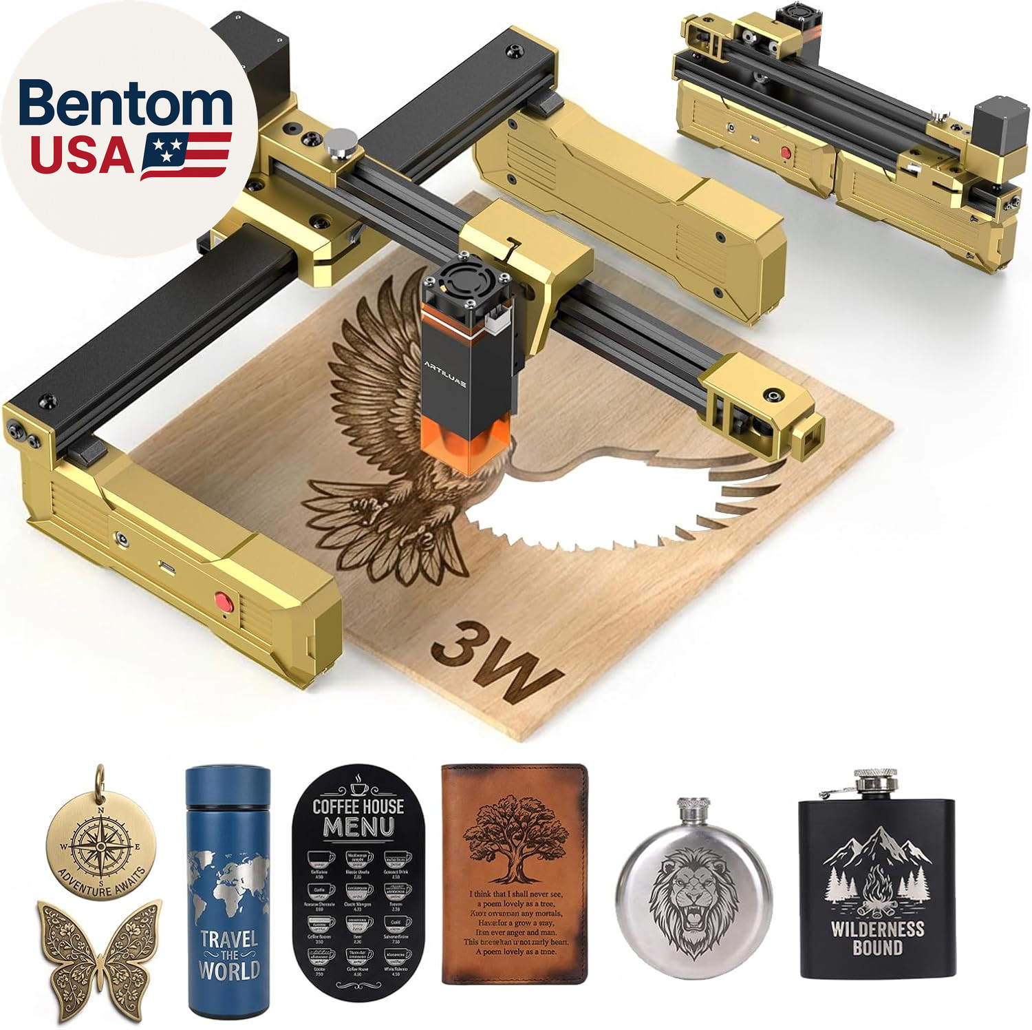 T1 Foldable Laser Engraver 3000mW Portable 200x150mm DIY Engraving T1 Foldable Laser Engraver 3000mW Portable 200x150mm DIY Engraving