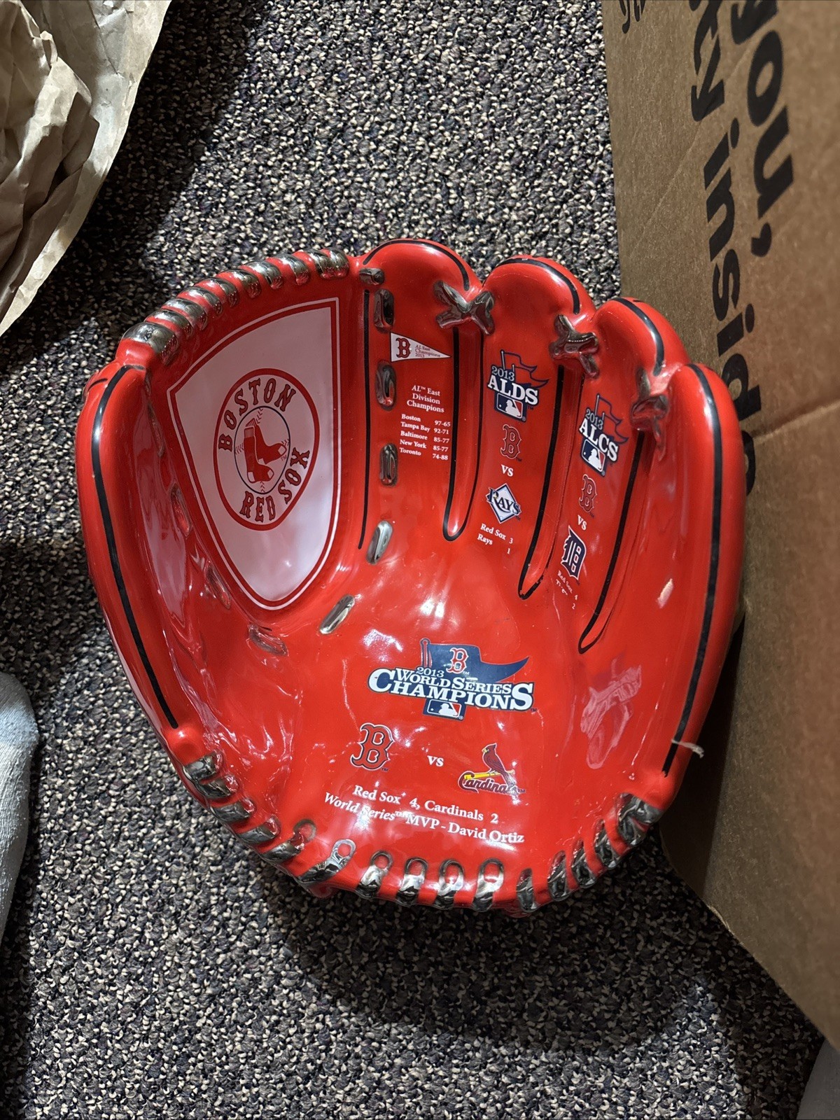 Boston Red Sox 2013 World Series Champions Red Ceramic Decorative Glove