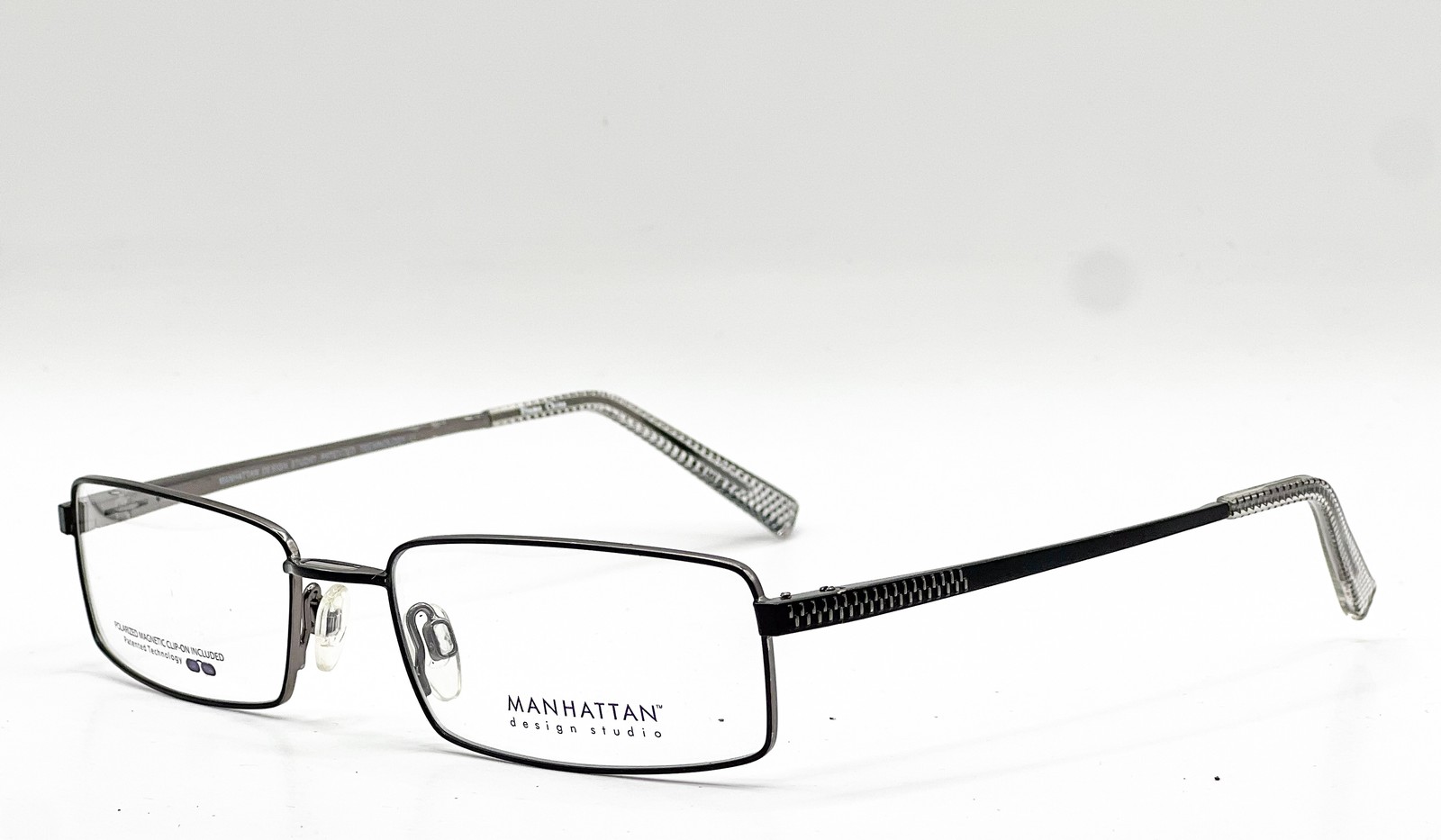 NEW MANHATTAN S3163 90 STN BLACK DRK GREY AUTHENTIC EYEGLASSES 53-18