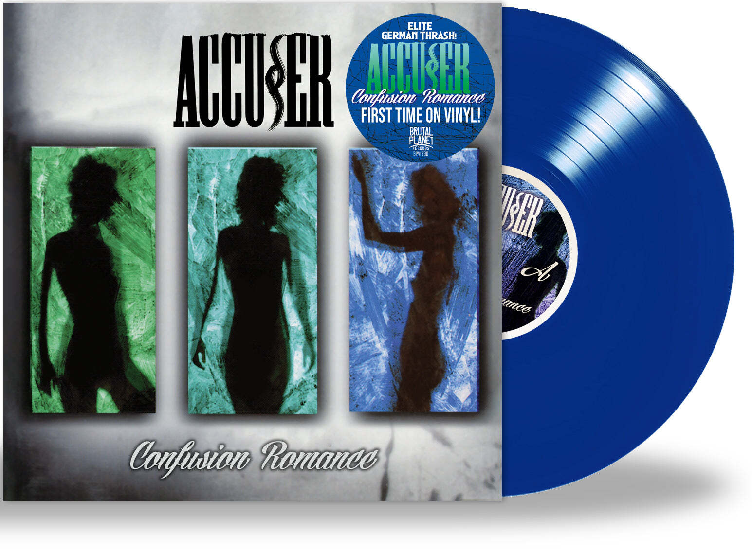 ACCUSER - CONFUSION ROMANCE +3 Bonus (Blue Vinyl, 2022, Brutal Planet) Metal